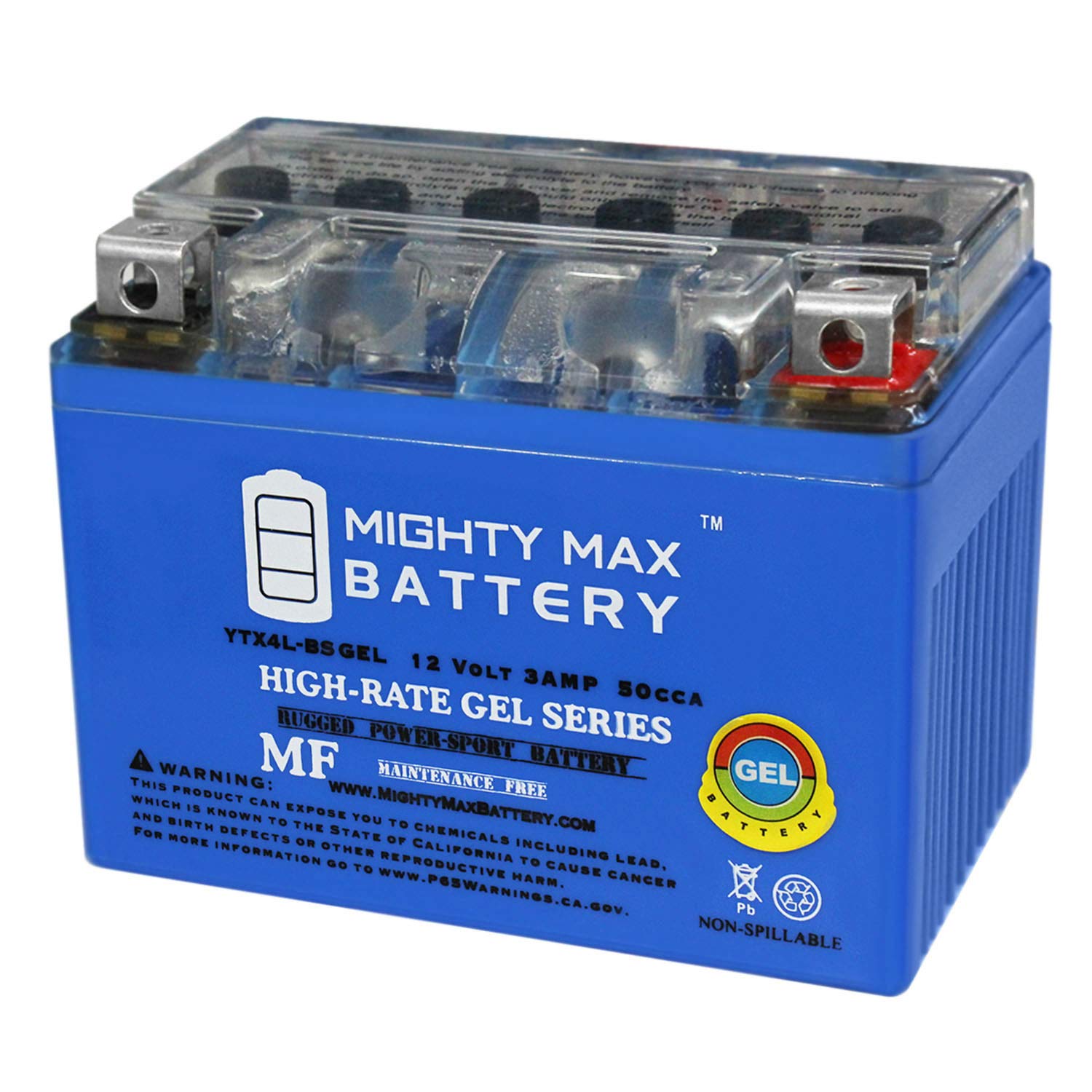 Mighty Max Battery Ytx4L-Bs Gel Battery For Atv Quad Dirt/Pit Bike 50/70/110/125 Cc Brand Product