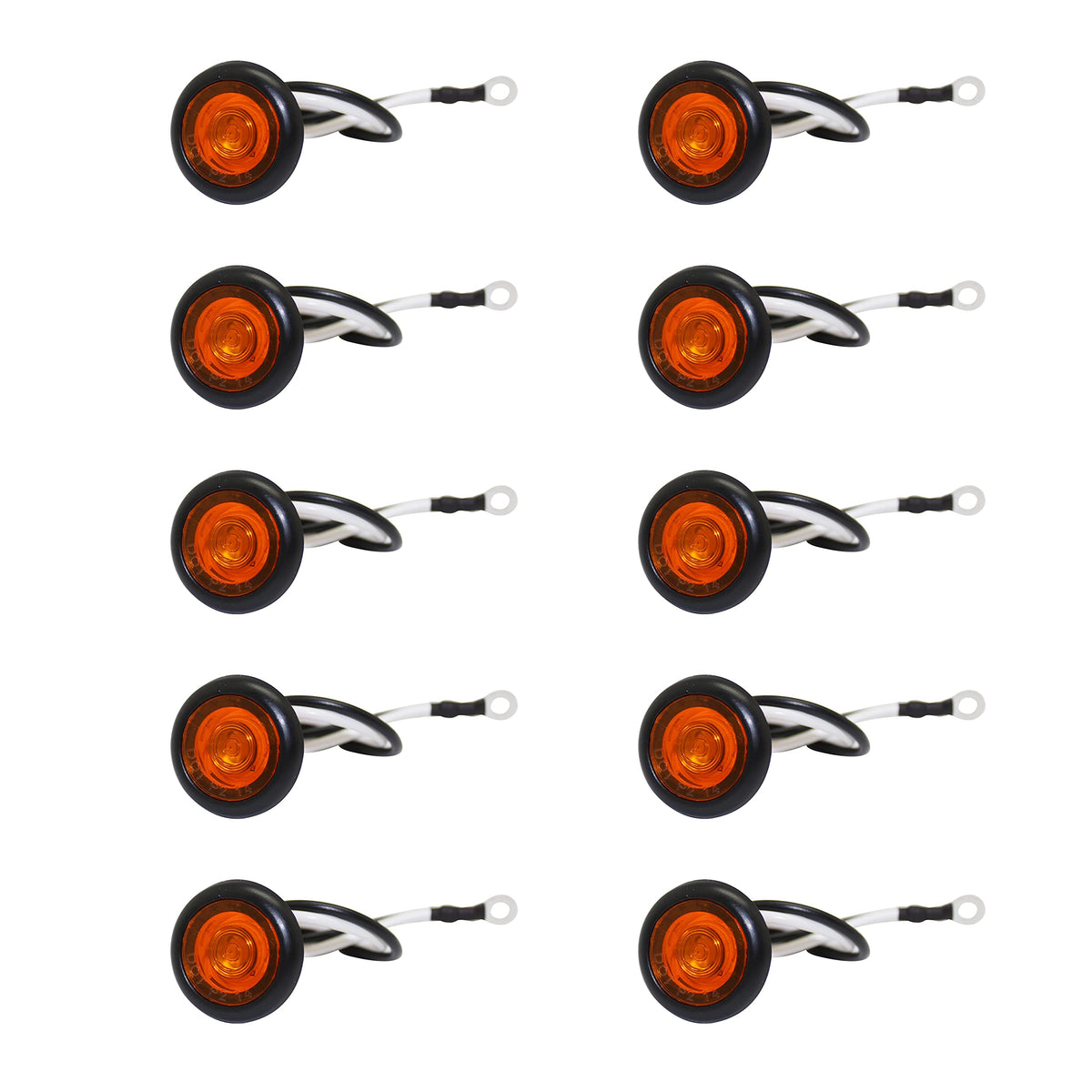 Maxxhaul 50570 10 Pcs Led 3/4'' Round Clearance And Side Marker Amber Indicator Lights For 12V Dc Rv'S, Trailers, Caravans, Boat
