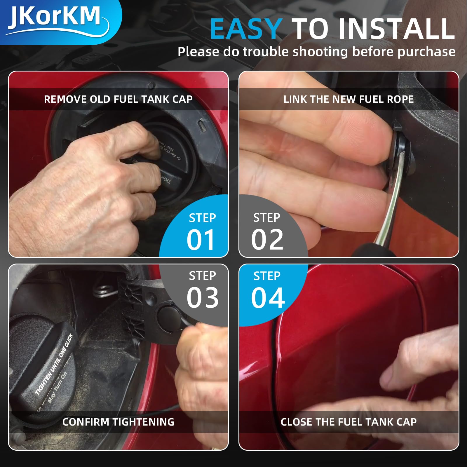 Jkorkm Gt364 Gas Cap, Fuel Cap Compatible With Buick Chevy 2013-2021 Spark Trax 2013-2017 Encore Verano 2020-2021 Encore 2012-20