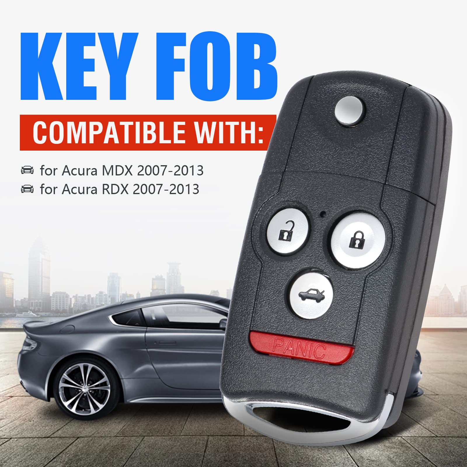 Keymall Car Key Fob Keyless Entry Remote Replacement For Acura Mdx/Rdx 2007 2008 2009 2010 2011 2012 2013 Fcc Id:N5F0602A1A P/N: