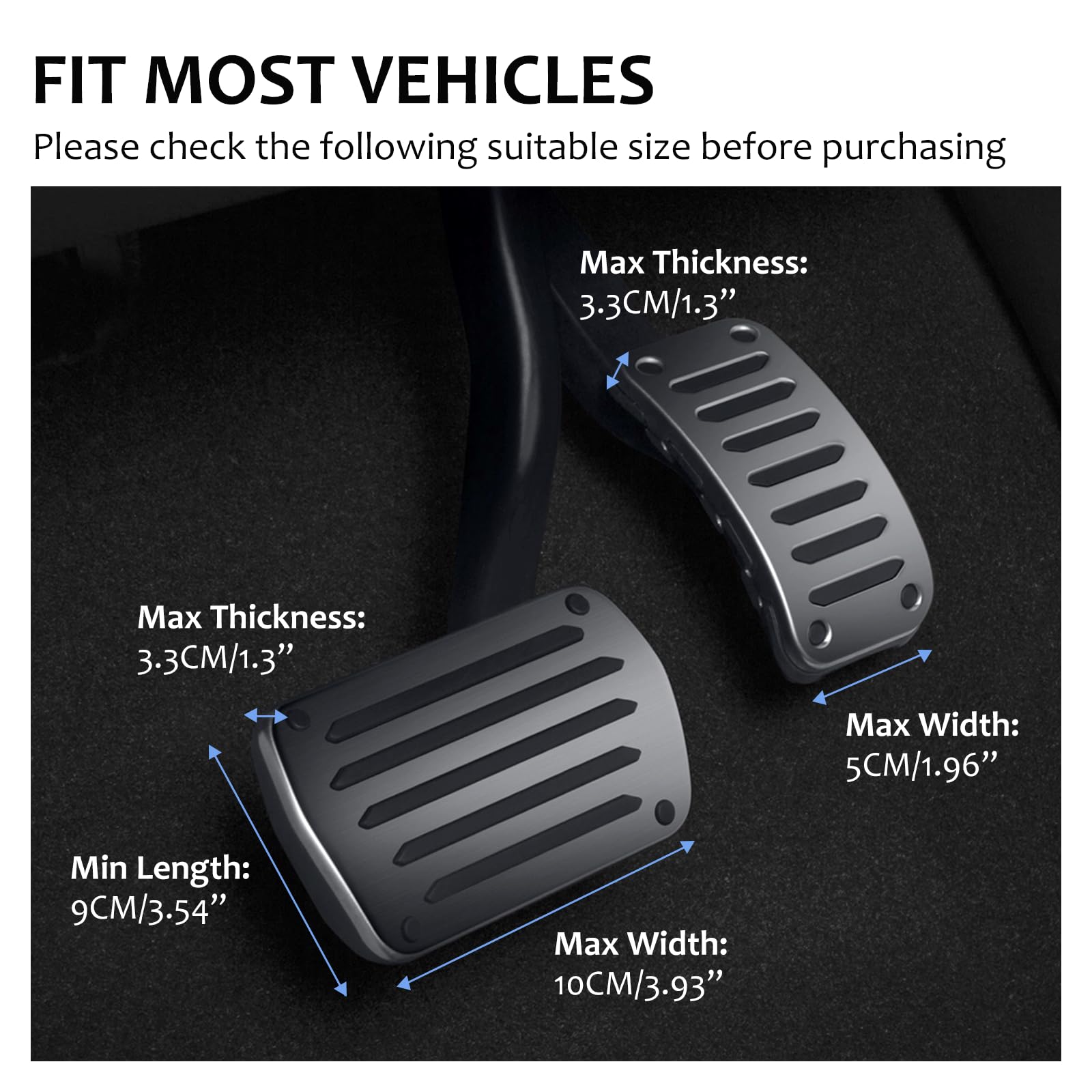 PARAROSE Pedal Extender for Brakes and Gas Pedal, Gas Pedal Extender with Adjustable Length and Angle for Short Drivers for Cars