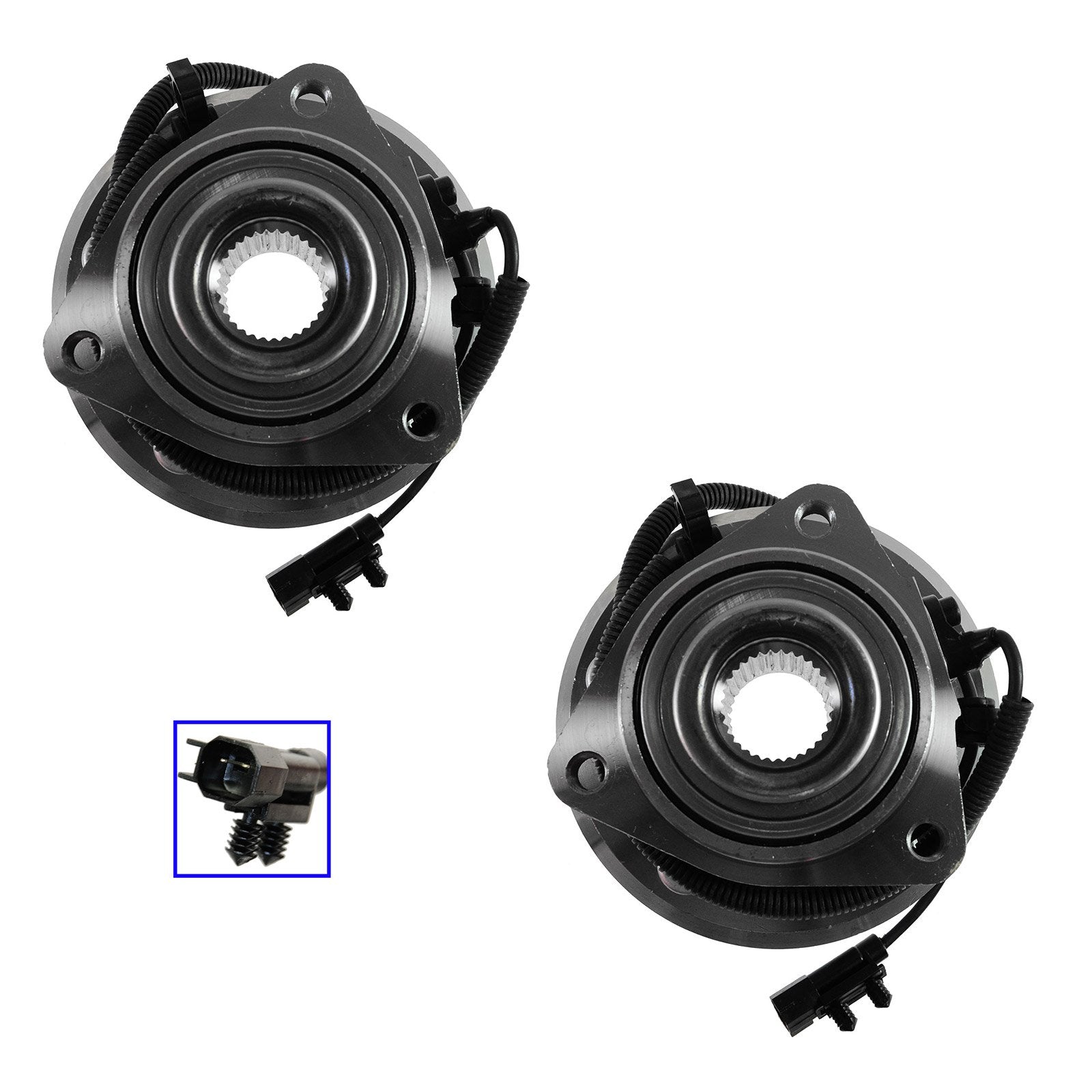 Trq Front Wheel Hub Bearings Assembly Set Compatible With 2007-2011 Dodge Nitro 2008-2012 Jeep Liberty