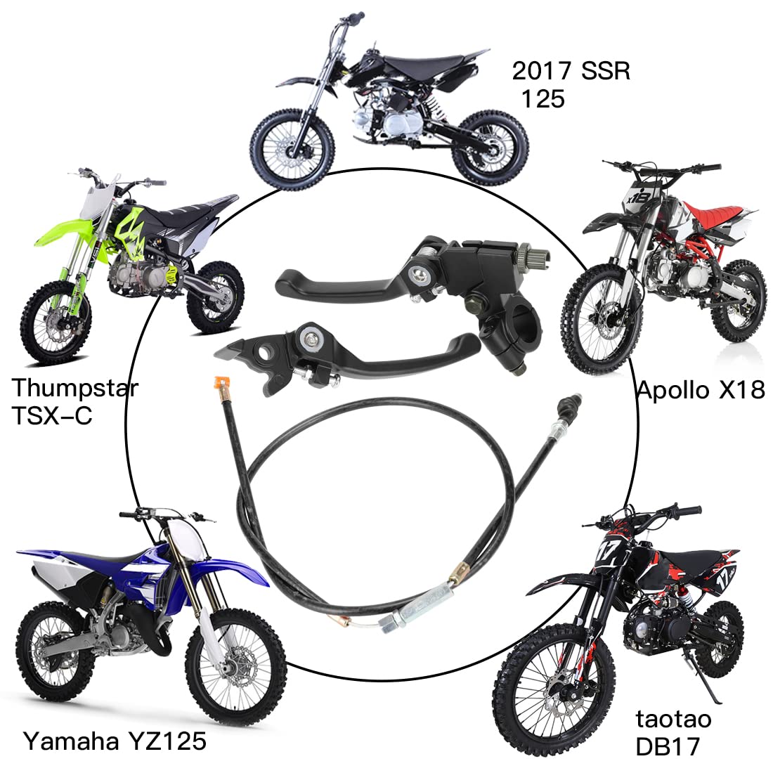 Yoxufa Folding Clutch Brake Lever Perch With Clutch Cable For 110Cc 125Cc 140Cc 150Cc Tao Tao Db17 Apollo Rfz Dbx15 X18 X19 Z20