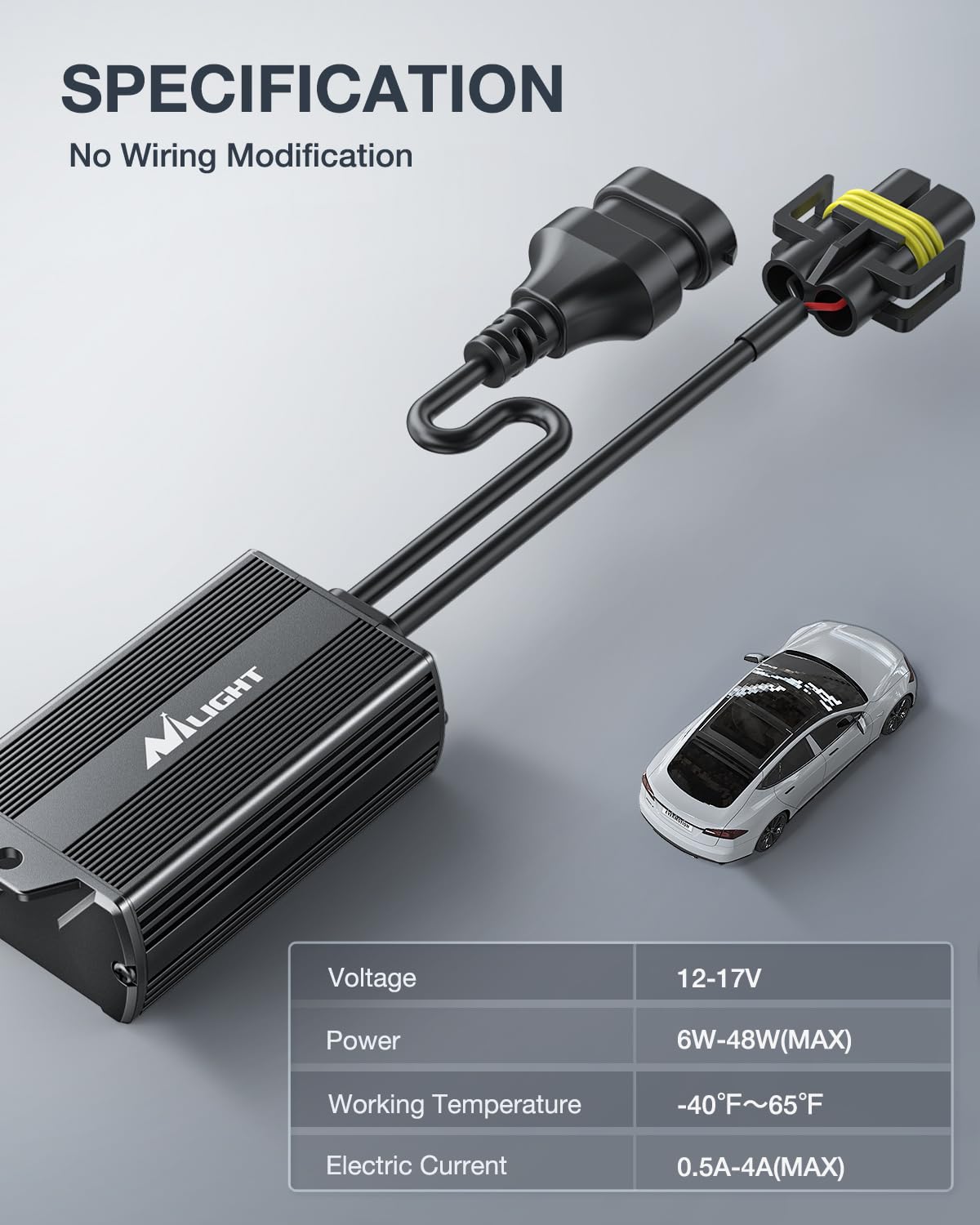 Nilight H11/H9/H8 LED CANbus Decoder - Anti-Flickering Harness Error Free Resistor Capacitor for LED Headlight Bulb, 6 watts, Pa