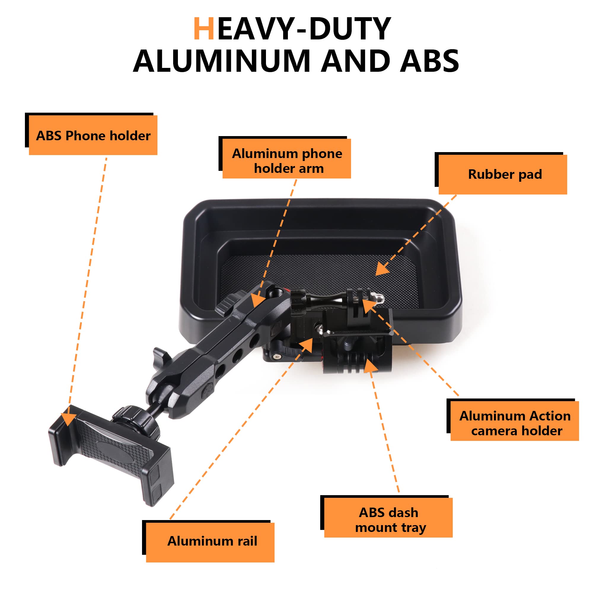 RERPRO Dash Phone Mount Holder Compatible with 2021 2022 2023 2024 2025 New Ford Bronco 2/4 Door Interior Accessories Center Con