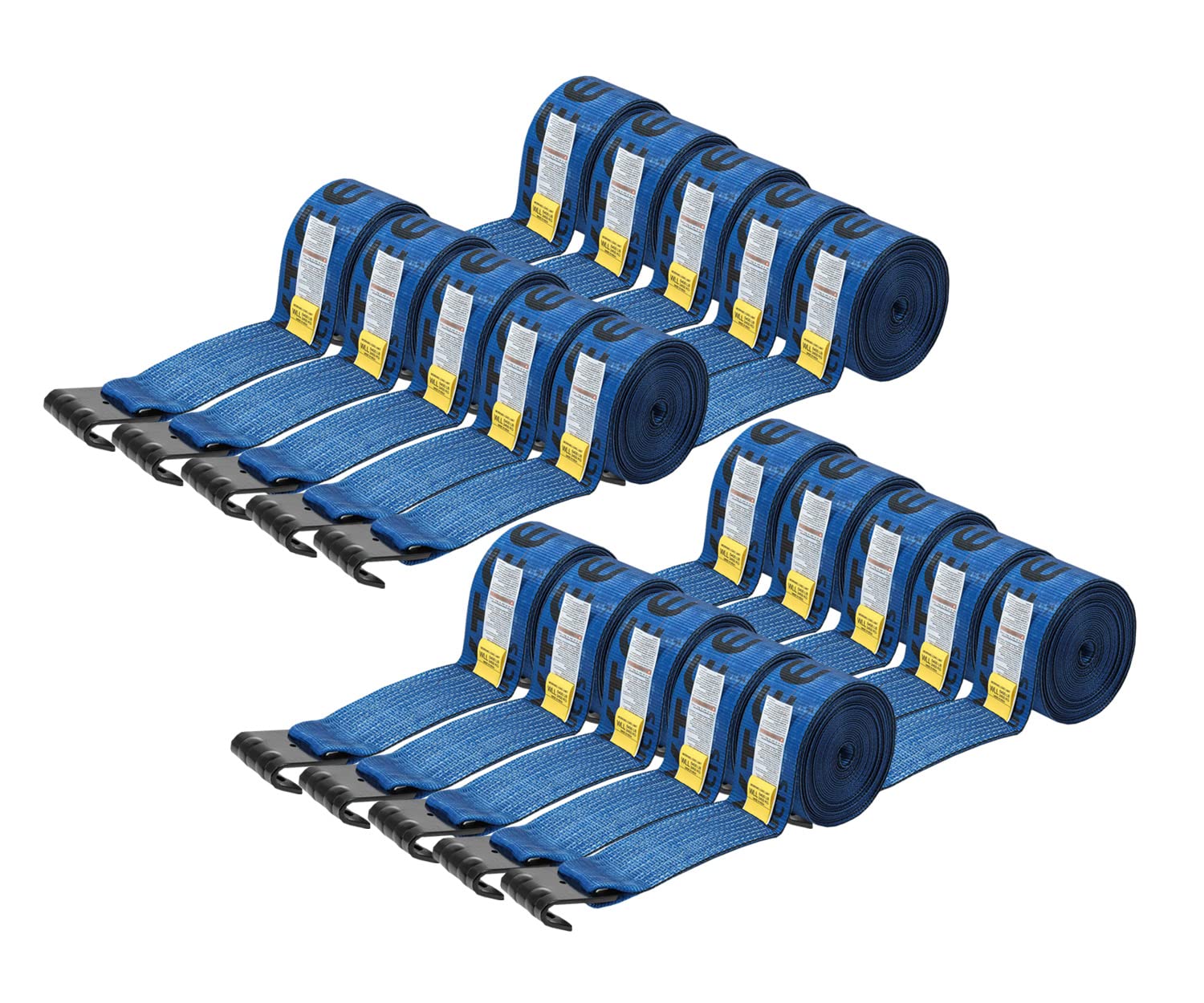 Mytee Products Winch Straps 4 x 30 Blue Heavy Duty Tie Down w/Flat Hook WLL# 5400 lbs | 4 Inch Cargo Control for Flatbed Truck 