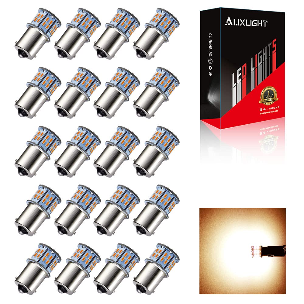 Auxlight 20 Pcs 1156 1141 1003 7506 Ba15S Rv Interior Light Bulbs, Super Bright 50Smd Led Replacement For 12 Volt Rv Camper Trai