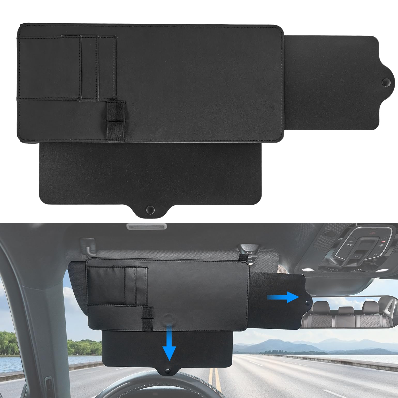 JOYTUTUS Car Sun Visor Extender, Sun Visor for Car Protects from Anti-Glare, UV Rays, Universal Fit, Practical