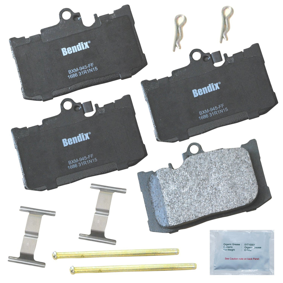Bendix Priority1 Cfm1686 Semi-Metallic Front Brake Pads For Select Models Lexus Gs200T, Gs300, Gs350, Gs450H, Is500, Rc200T, Rc3