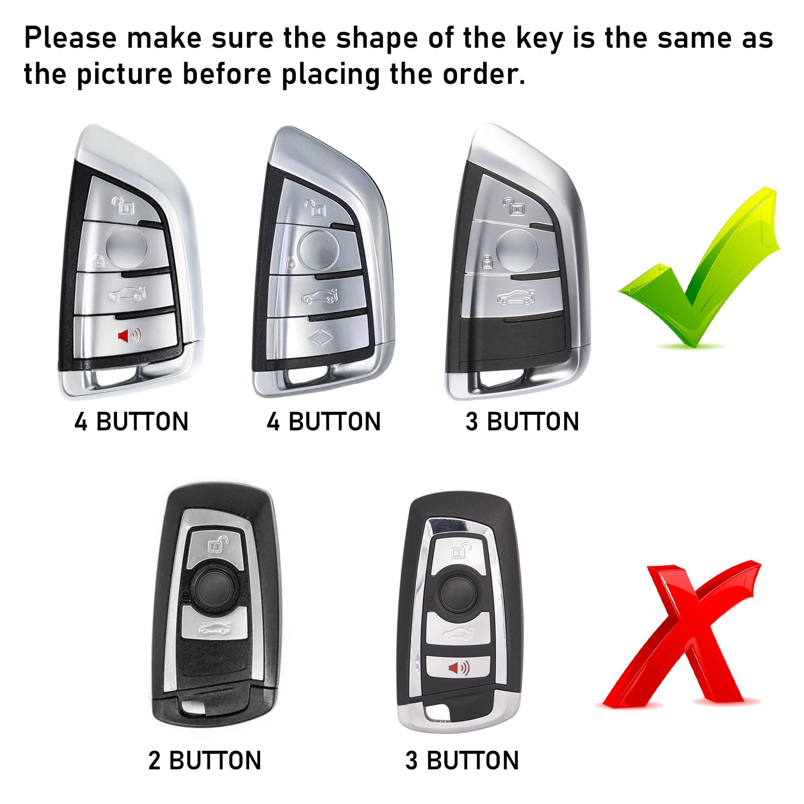 Jaronx Compatible With Bmw Key Fob Cover 2'F45/3'G20/5'G30/6'G32/7'G11/8'G14/X1 F48/X3 G01/X4 G02/X5 F15 G05/X6 F15 G06/X7 G07/Z
