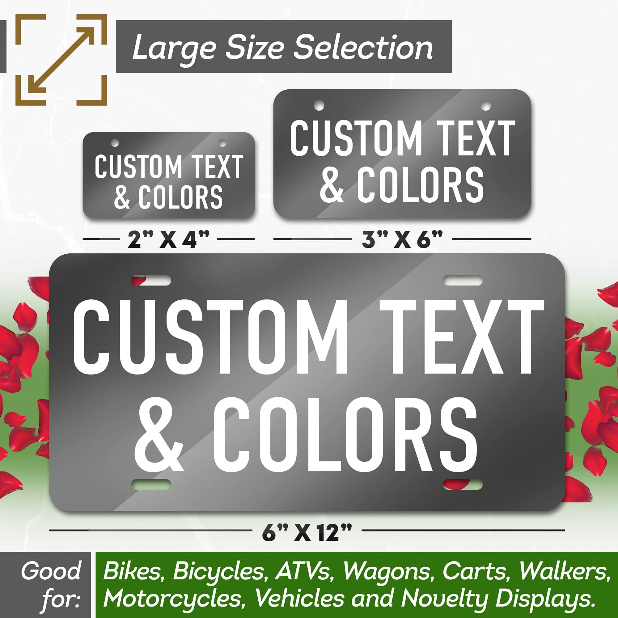 My Sign Center Mini Personalized License Plate - 3"x6" Aluminum, Multi-Color, Custom for Bikes, ATVs, Golf Carts, Key Rings