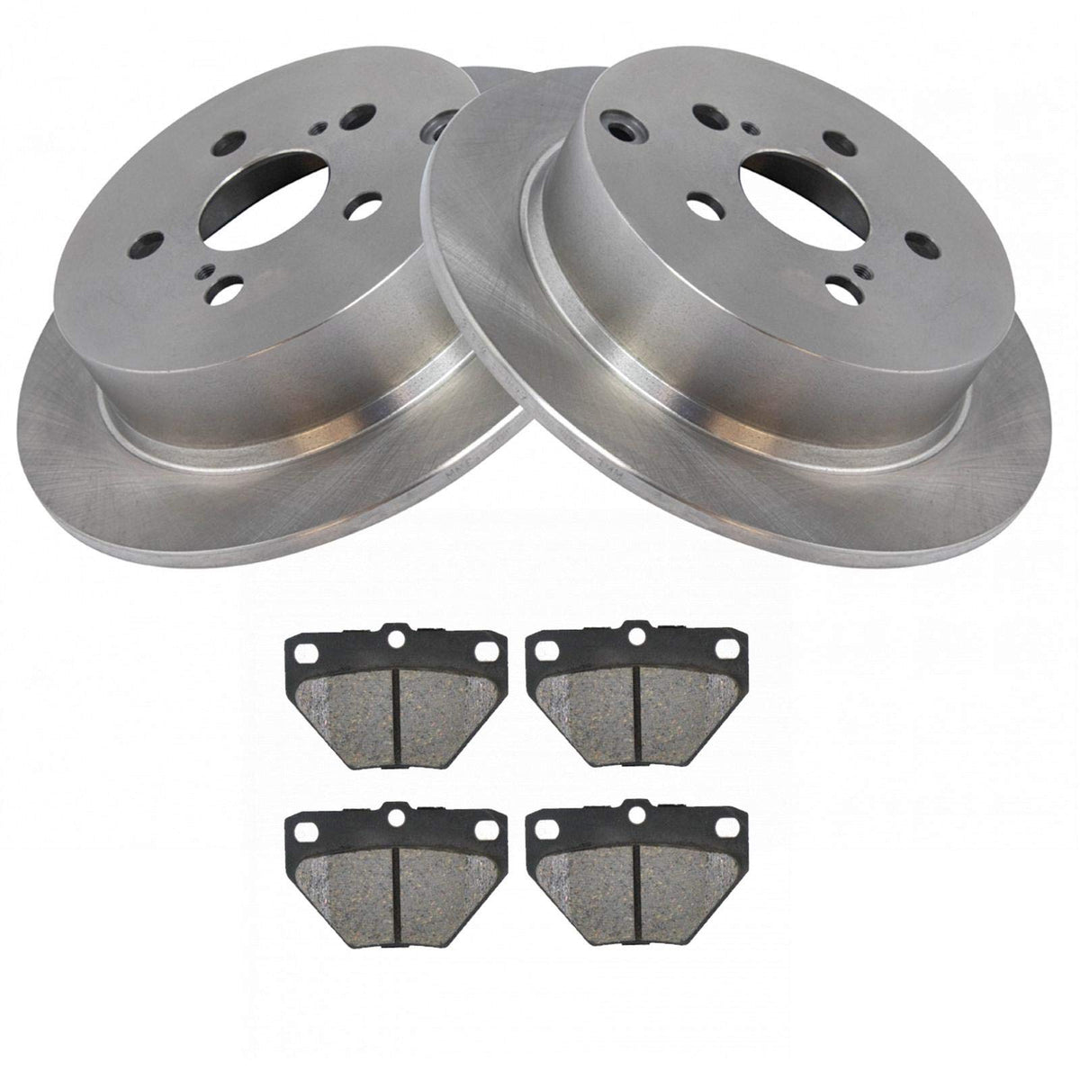 TRQ Rear Brake Pad & Rotor Kit Brake Pads Brake Rotor Ceramic Compatible with 2003-2006 Pontiac Vibe 2000-2005 Toyota Celica 200