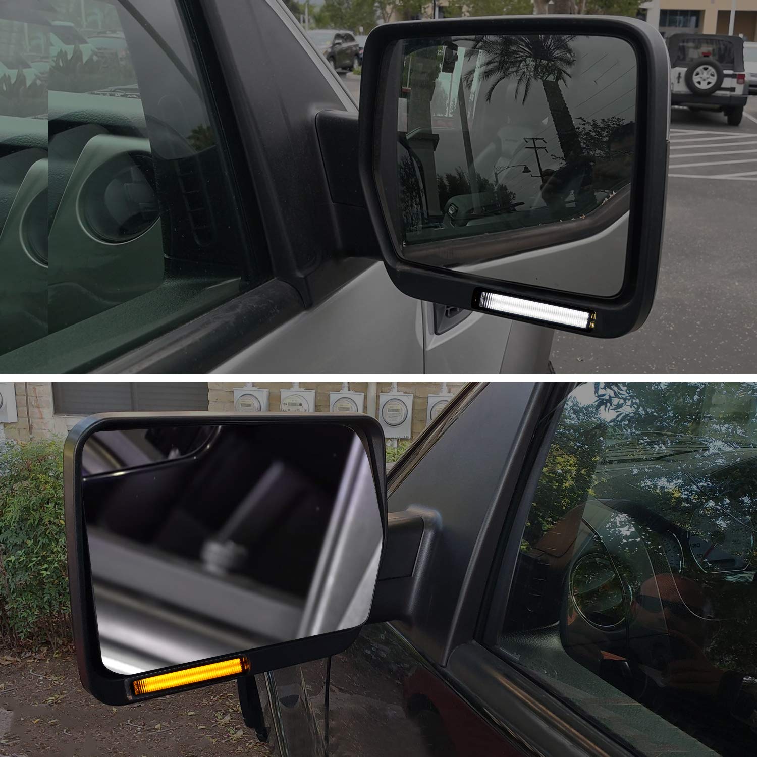 Ruxifey Sequential Switchback Led Side Mirror Turn Signals Running Lights Smoked Compatible With Ford F150 Expedition, Lincoln Mark Lt