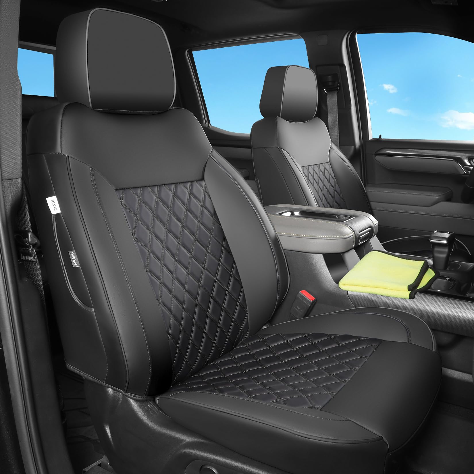 Tandi Custom Fit Silverado Seat Covers With Faux Leather For Chevy Silverado 2019 2020 2021 2022 2023 2024 & Gmc Sierra 1500 And