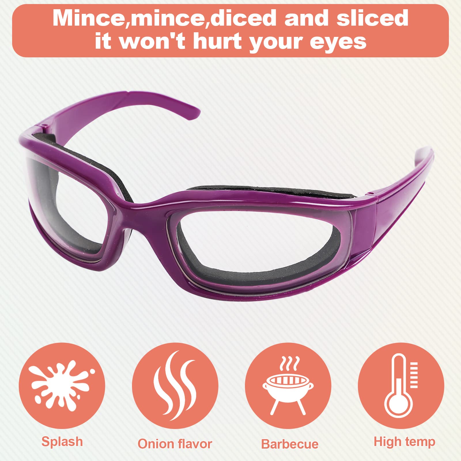 Shenghang Onion Goggles Tear Free Saftey Glasses For Kitchen?Anti-Tear, Dustproof, Anti-Fog, Windproof? (Purple)