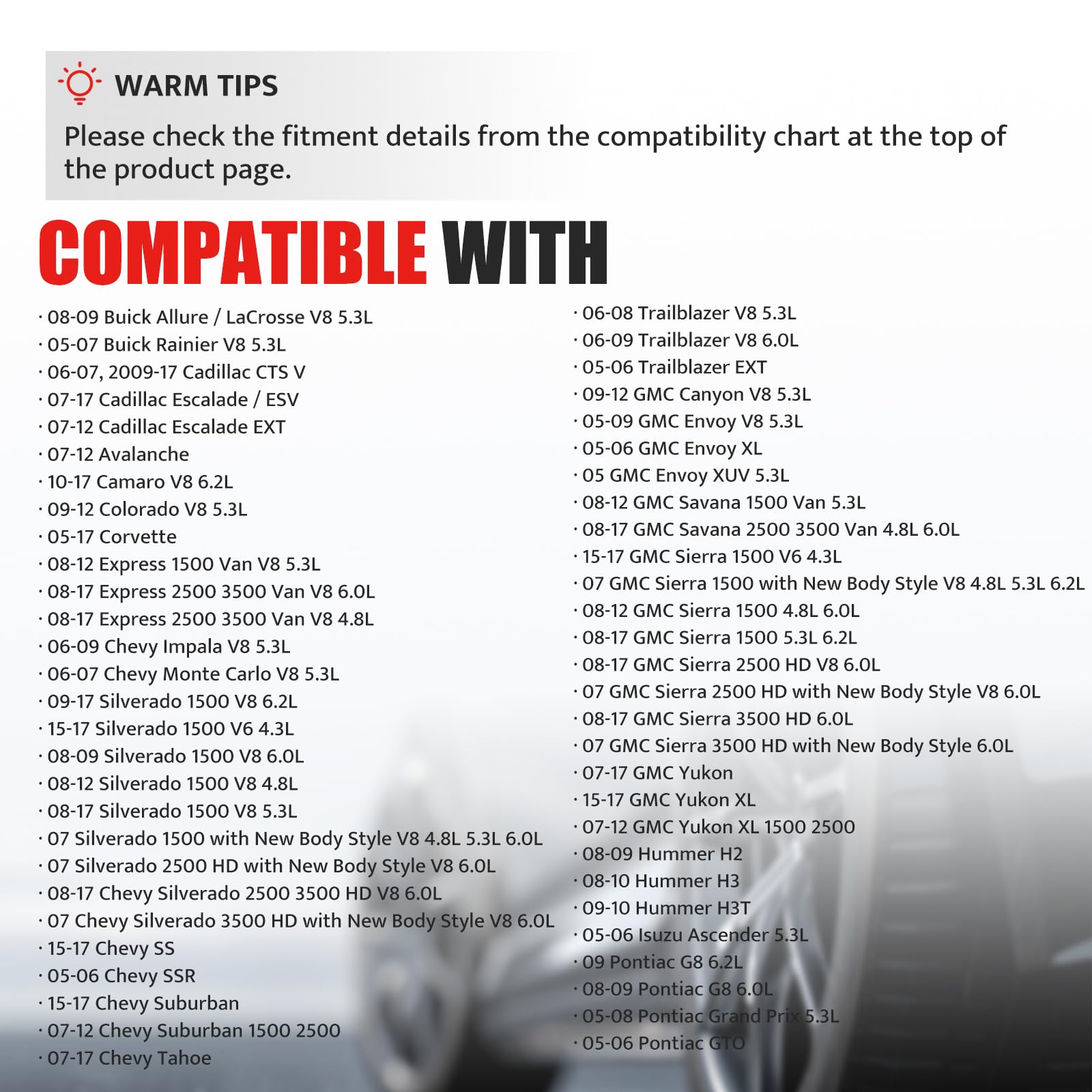 Round Ignition Coil Pack Compatible with V8 4.8 5.3 6.0 Chevy Silverado Tahoe Trailblazer Avalanche Express Cadillac Escalade GM
