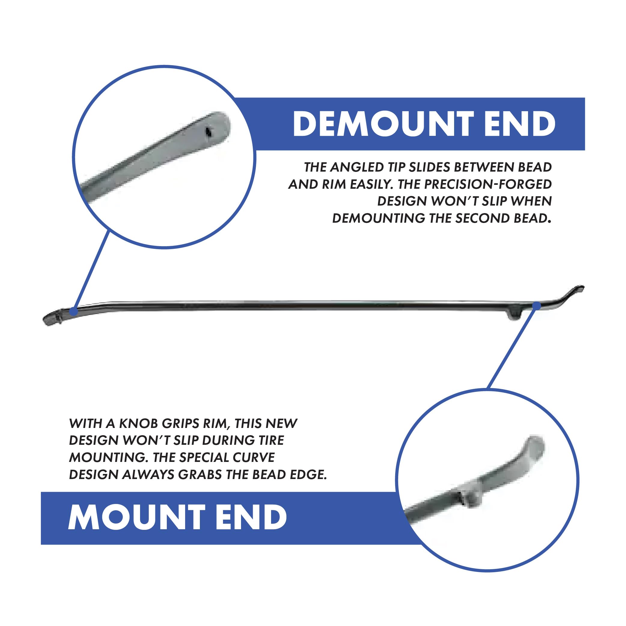 Ken-Tool 34645 Mt And Demount Iron, 37In, 3/4 In Stk , Black, One Size