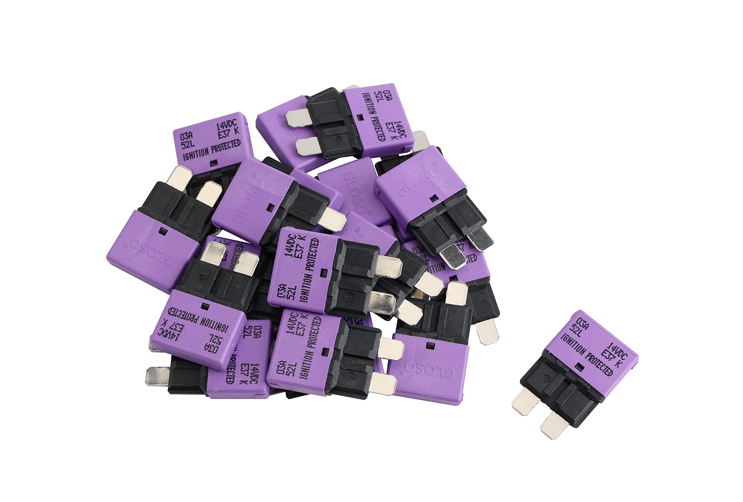 Gloso Circuit Breakers E37 Auto (T1) Reset Low Profile Atc/Ato - (3A - 20 Pack)