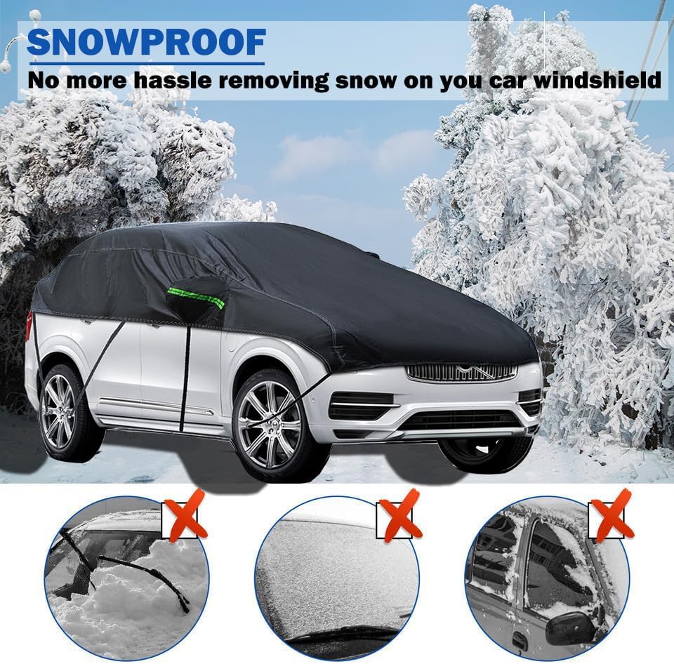 Universal Suv Mpvhalf Car Cover Waterproof All Weather, Hail Protector Car Body Covers Outdoor Indoor For All Season Windproof D
