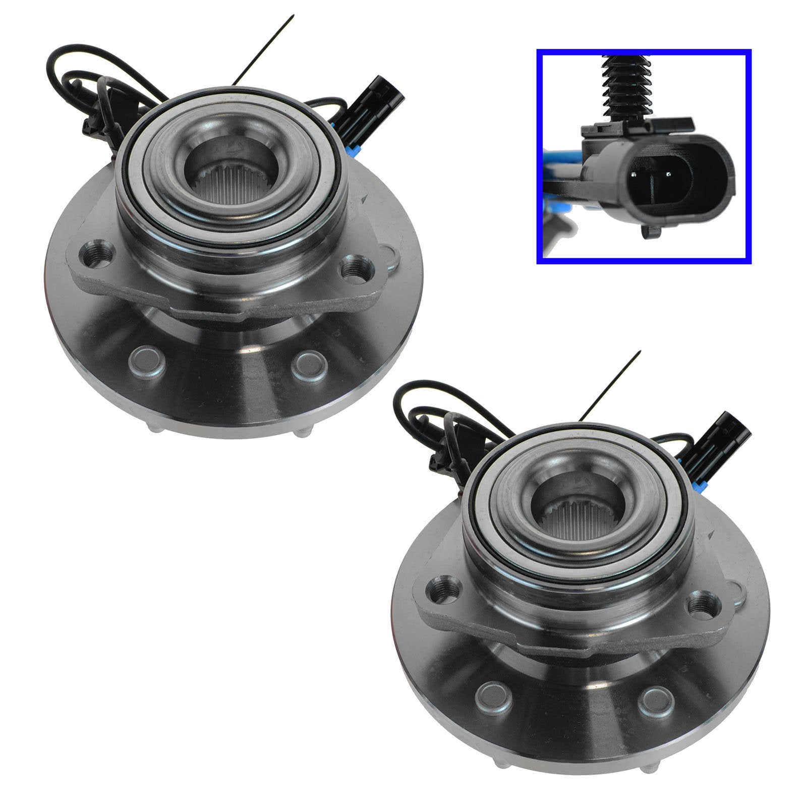 Trq Front Wheel Hub Bearings Assembly Set Compatible With 2006-2010 Hummer H3 2009-2010 H3T