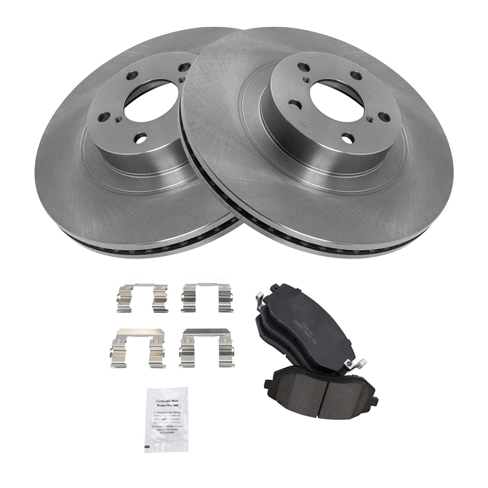 Trq Front Brake Pad & Rotor Kit Brake Pads Brake Rotor Ceramic Compatible With 2004-2006 Subaru Baja 2009-2010 Forester 2008-201