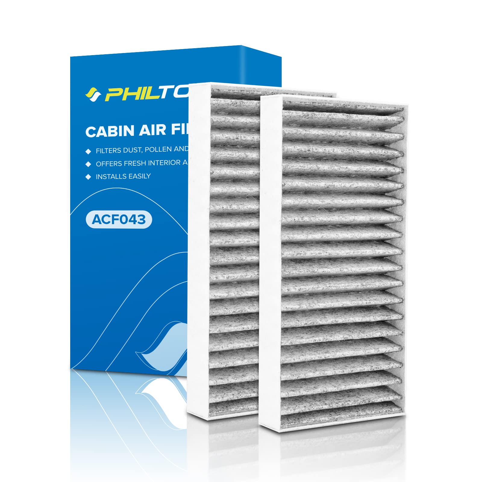 PHILTOP ACF043 (CF11777) Cabin Air Filter, Replacement for Wrangler (2011-2018), Wrangler JK (2018), Premium Cabin Filter with A