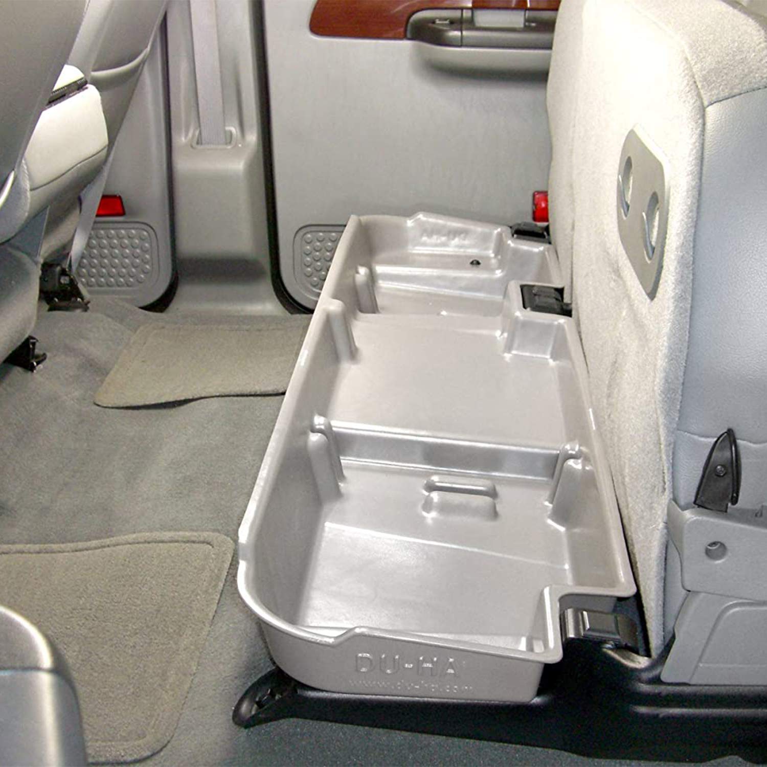 Du-Ha Under Seat Storage Fits 2008-2016 Ford F250 F350 F450 F550 Super Duty Crew Cab With 60/40 Split Bench Seats Only | Black H