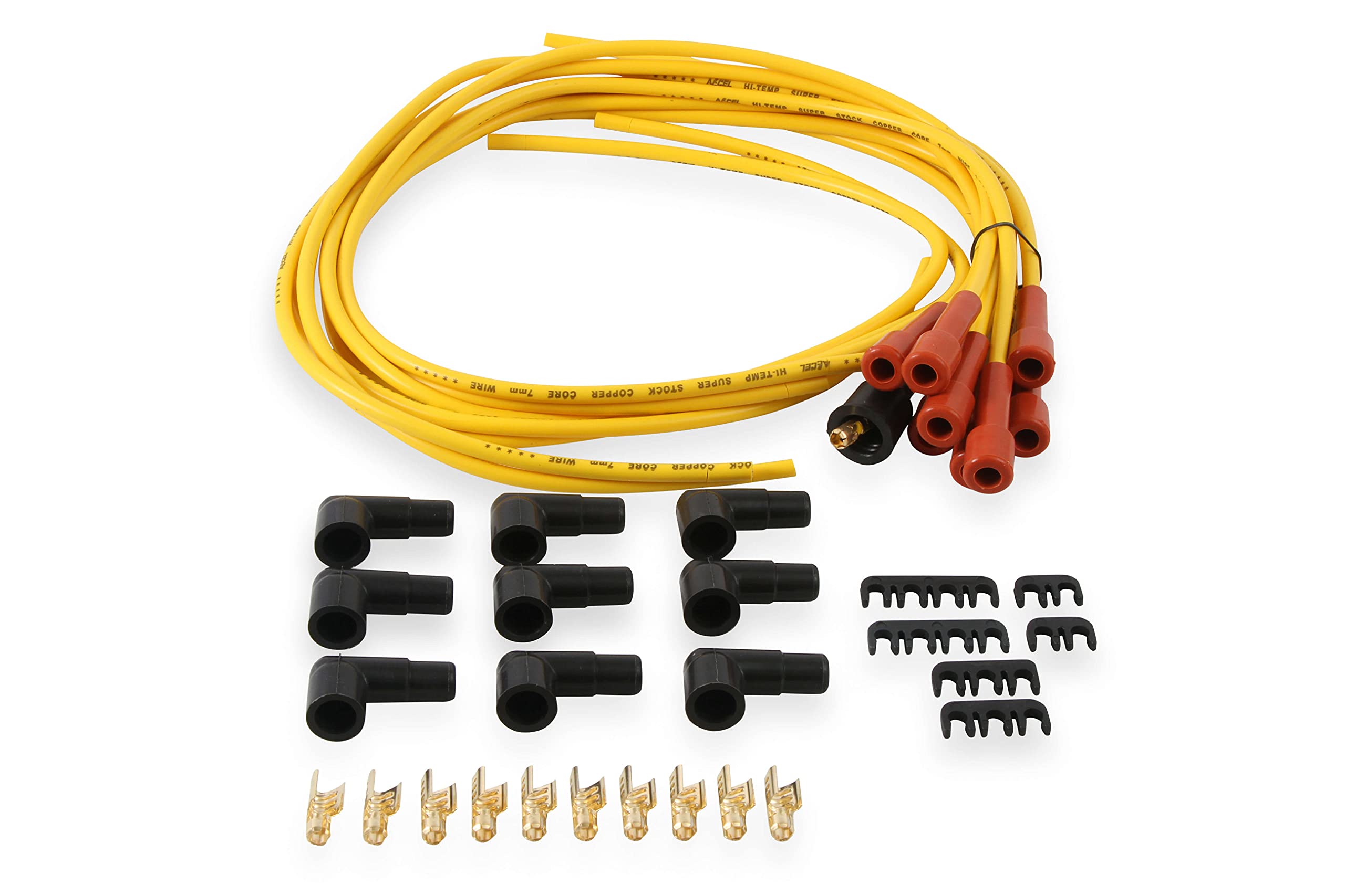Accel 3008Acc 7Mm Super Stock Copper Universal Wire Set - Yellow