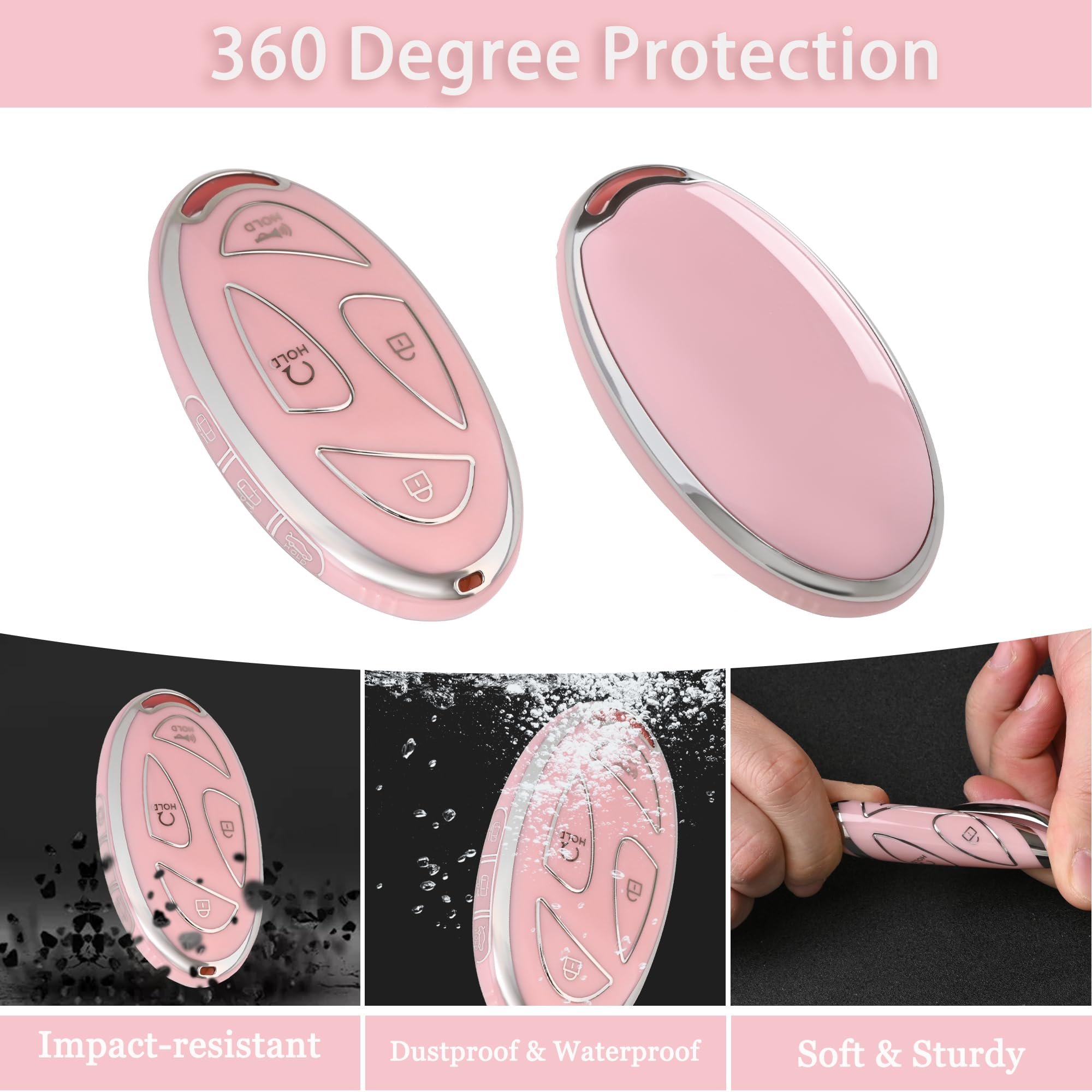 TECARATE for Hyundai Key Fob Cover - 7 Button Soft TPU Key Case Protector Fit for Hyundai Ioniq 6 Grandeur GN7, KONA, Elanrtra,