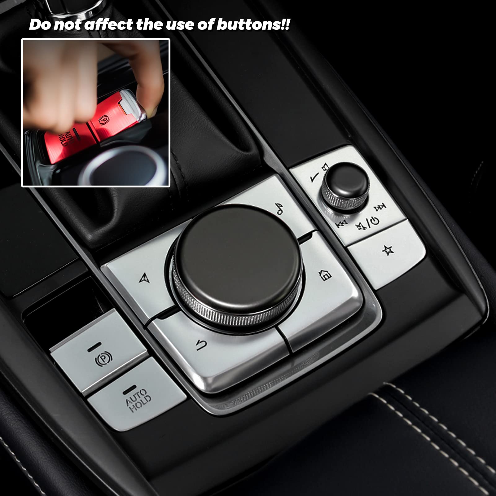 Anfokas 8Pcs Compatible With Mazda 3 Cx-30 Cx-50 2025 2024 2023 2022 2021 2020 Accessories Car Center Console Cover Gears Gear Panel Gear Shift Knob Button Cover Trims -Silver