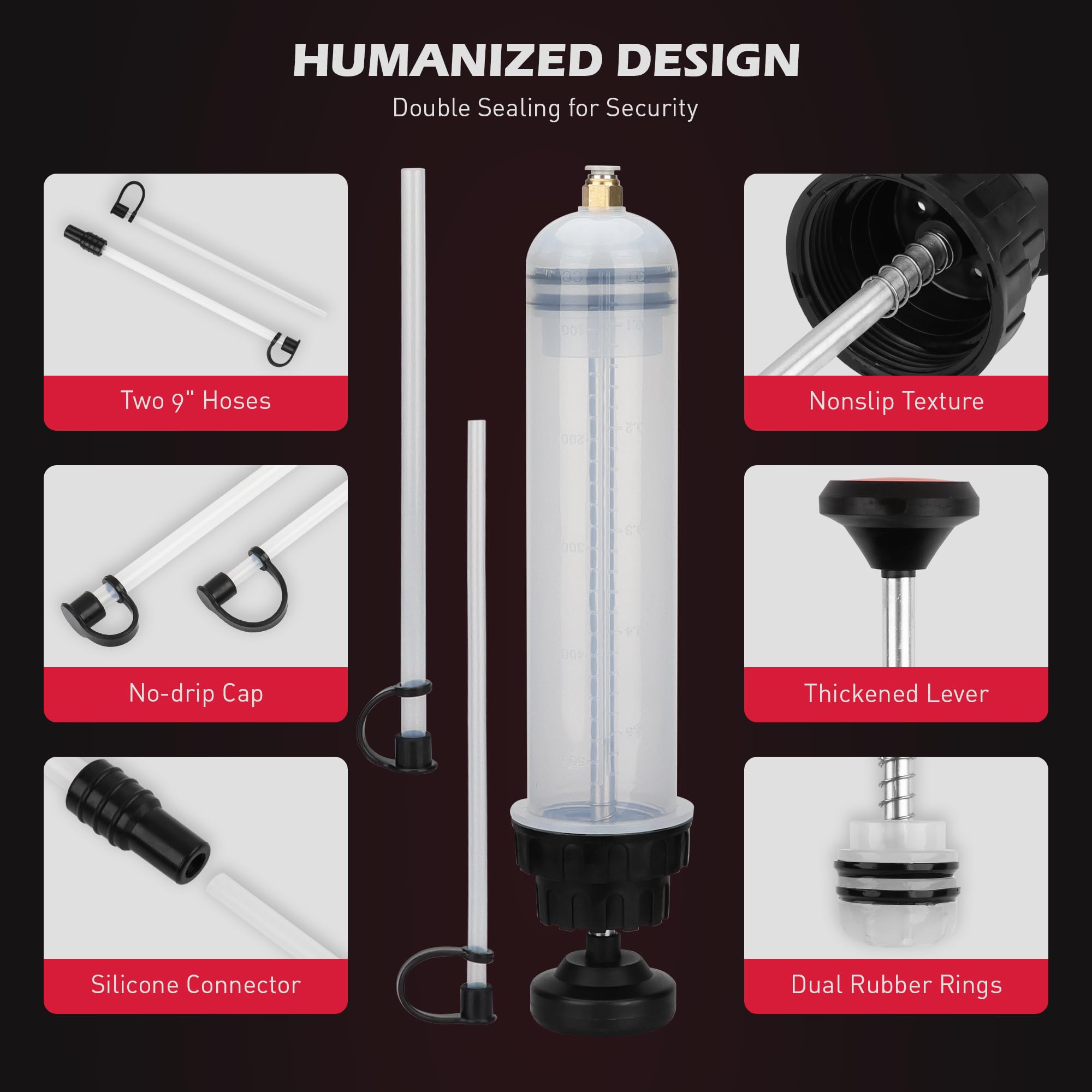 Sedy Fluid Extractor Multi-Purpose Oil Syringe With 500Cc, Oil Suction Pump, Manual Extraction And Filling Pump, Automotive Oil