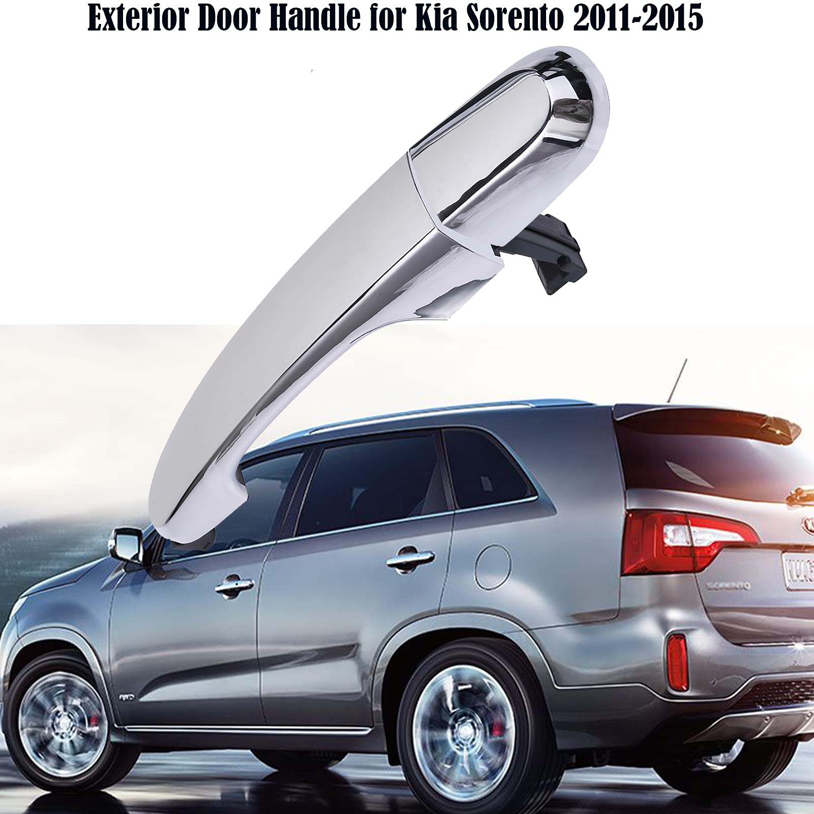 HHCSOP Chrome Door Handle - Exterior Rear Right for Kia Sorento 2011-2015, OE# 826512P010, 836622P010