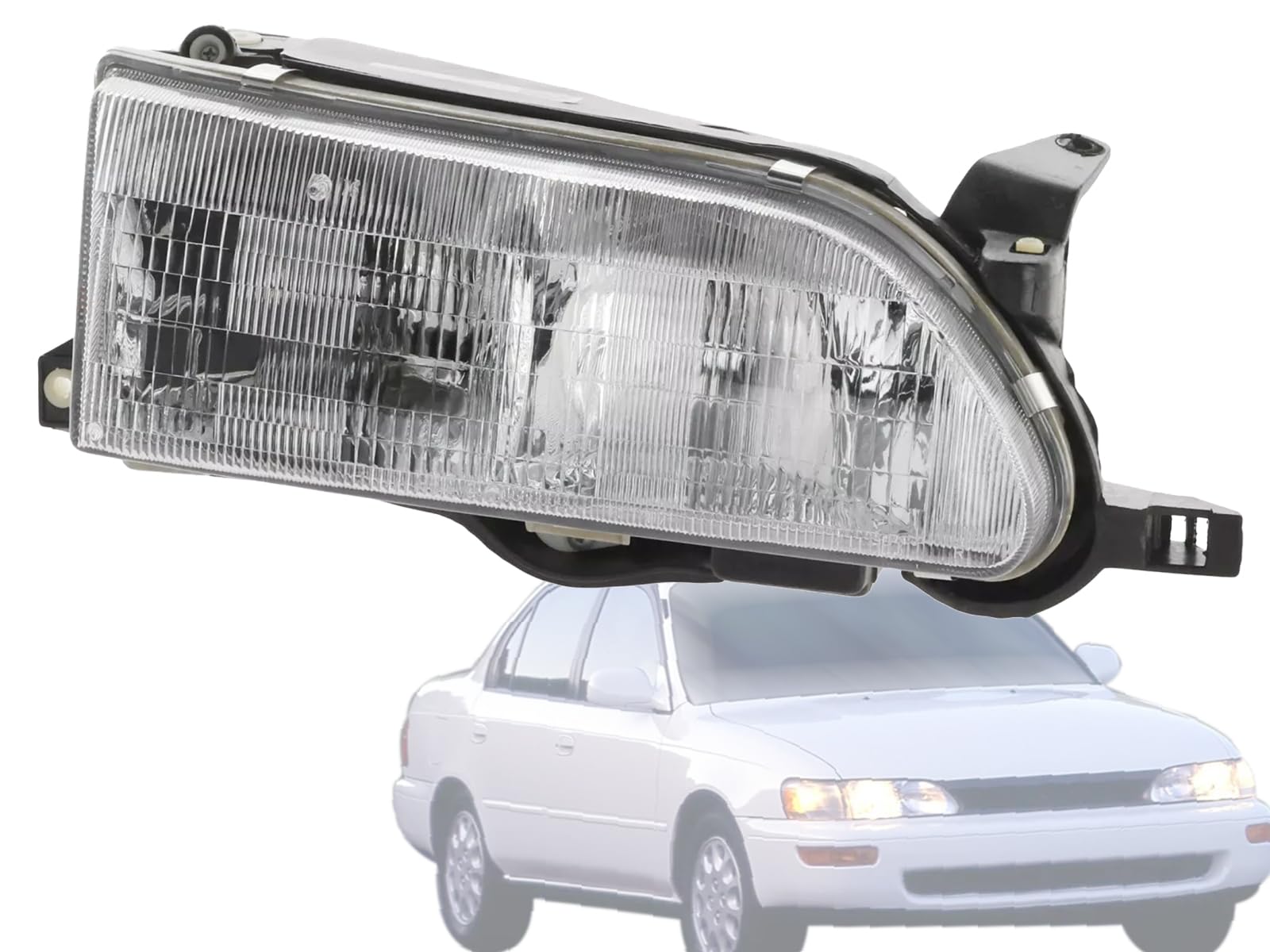 Auto Parts Avenue APA Replacement Head Lamp 1993 1994 1995 1996 1997 Corolla with Bulb Passenger Right Side TO2503107