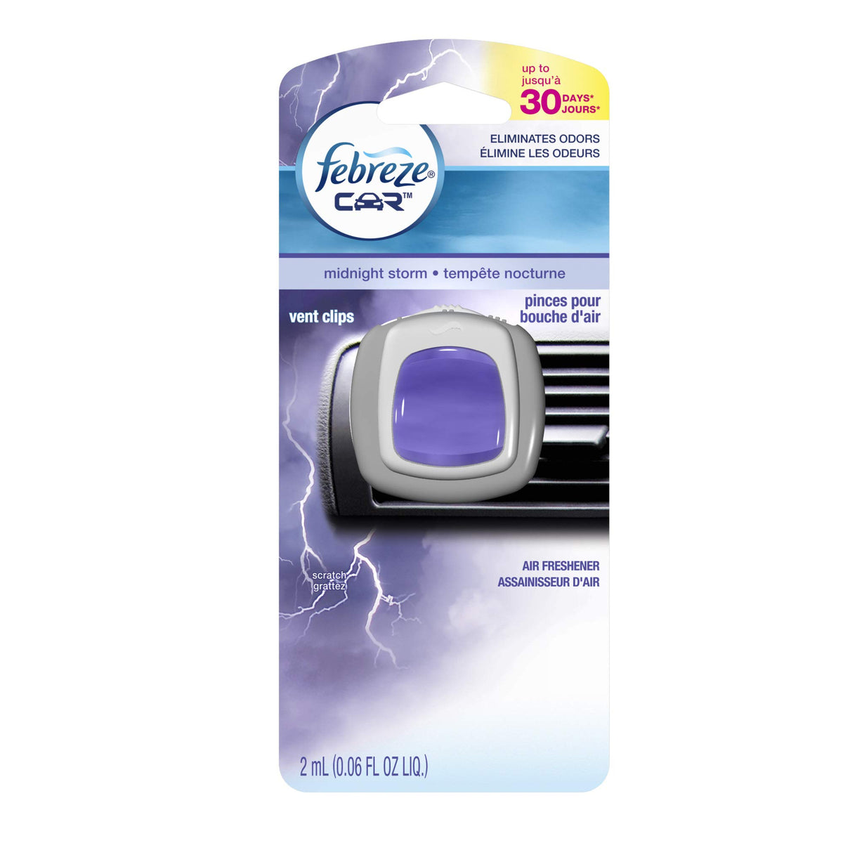 Febreze Car Clips Midnight Storm 1Ct Sidecap