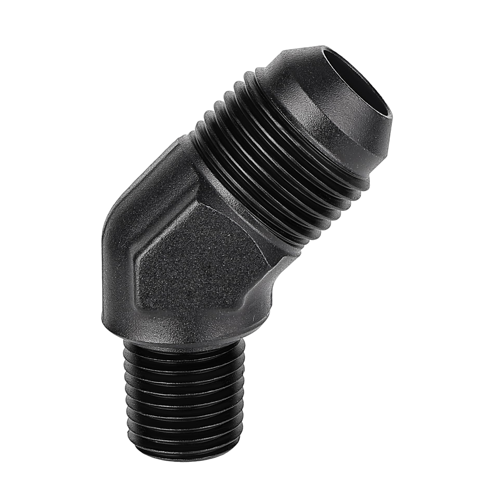 Evil Energy 8An Male Flare To 1/4'' Npt Pipe 45 Degree Fitting Adapter Aluminum Black