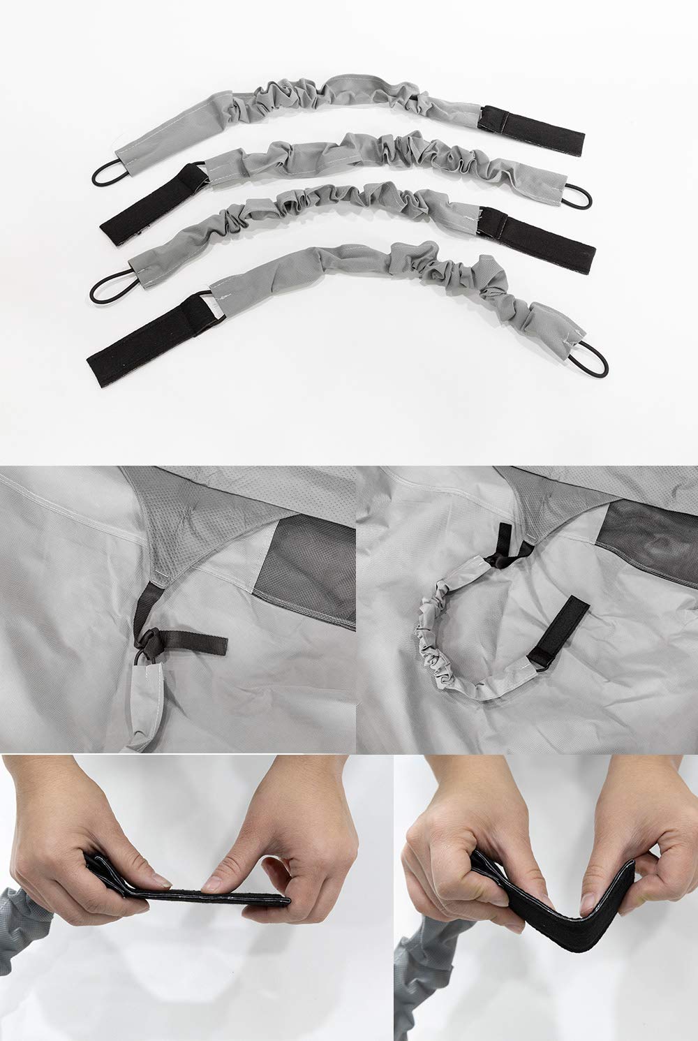 Gearflag Pop-Up Folding Camper Cover Fits 8'-10' Reinforced Windproof Side-Straps, Anti-Uv Water-Resistance Multi-Layers Heavy D