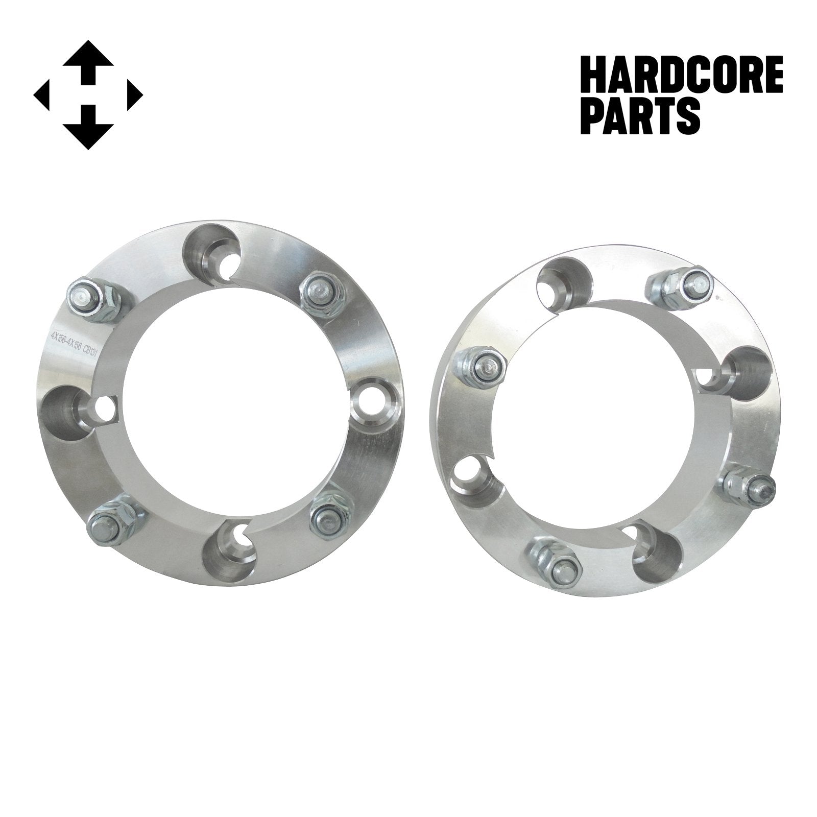 2Pc Atv Wheel Spacers 4 (2 Inch Per Side) For 4X156 Bolt Patterns, 12X1.5 Threads (Same Style Lug Nuts As Automotive Spacers) Polaris Ranger Rzr Xp 1000 Trail 900 Xc High Performance S Ranger Ace