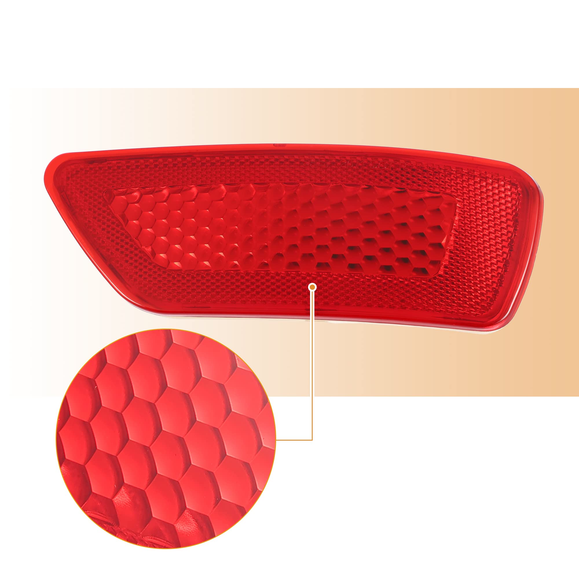 X Autohaux Rear Right Bumper Reflector Light Cover For Jeep Grand Cherokee 2011-2020 57010720Ac 57010721Ac Red