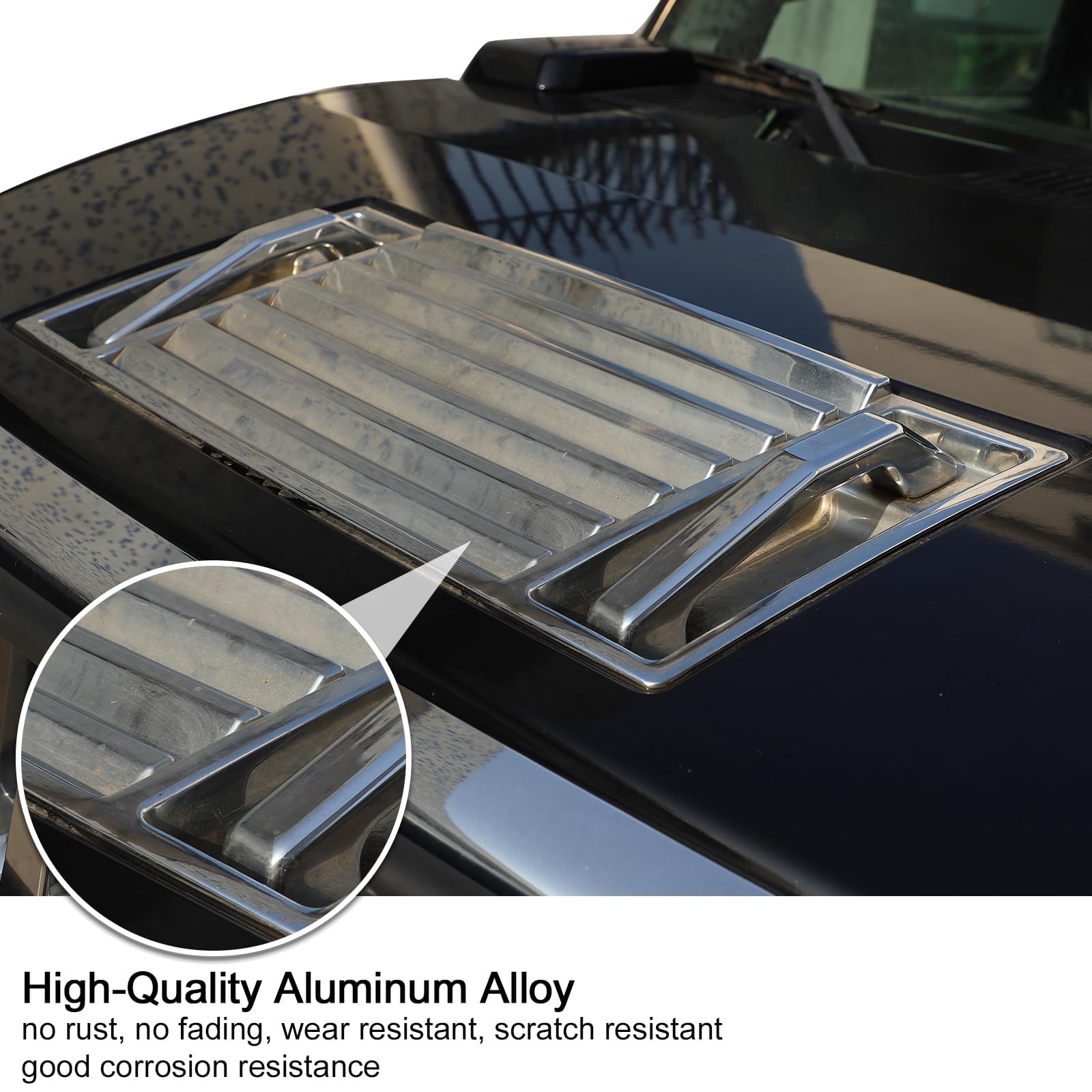 Piugilh Front Hood Deck Vent Panel Grille Hood Trim Cover Fit For Hummer H2 2003-2009 Accessories, Hood Top Trim Cover (Bright)