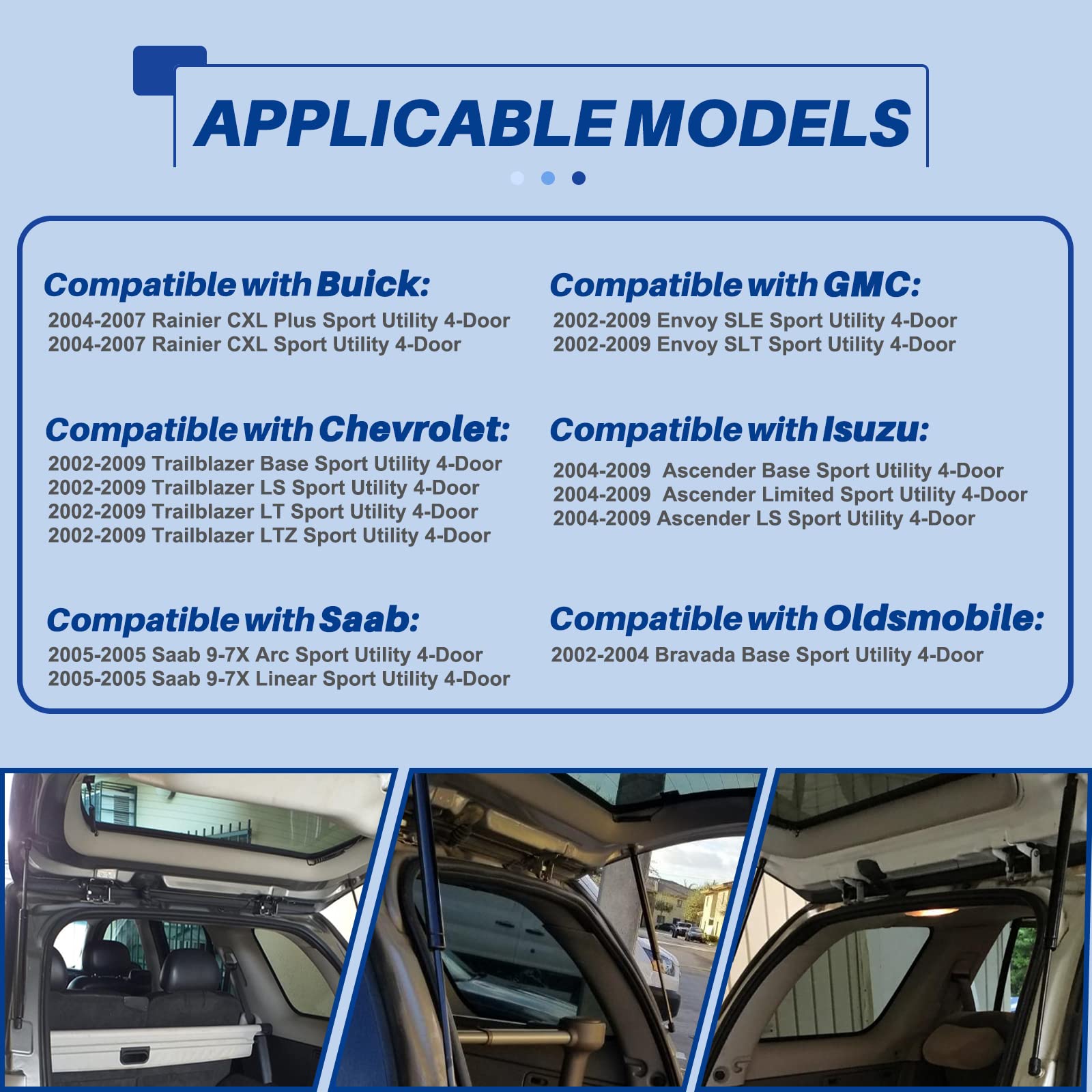 Otuayauto Rear Liftgate Hatch Shock Struts, Sg330046 Lift Support Replacement For 2002-2009 Chevrolet Trailblazer, 02-09 Gmc Env