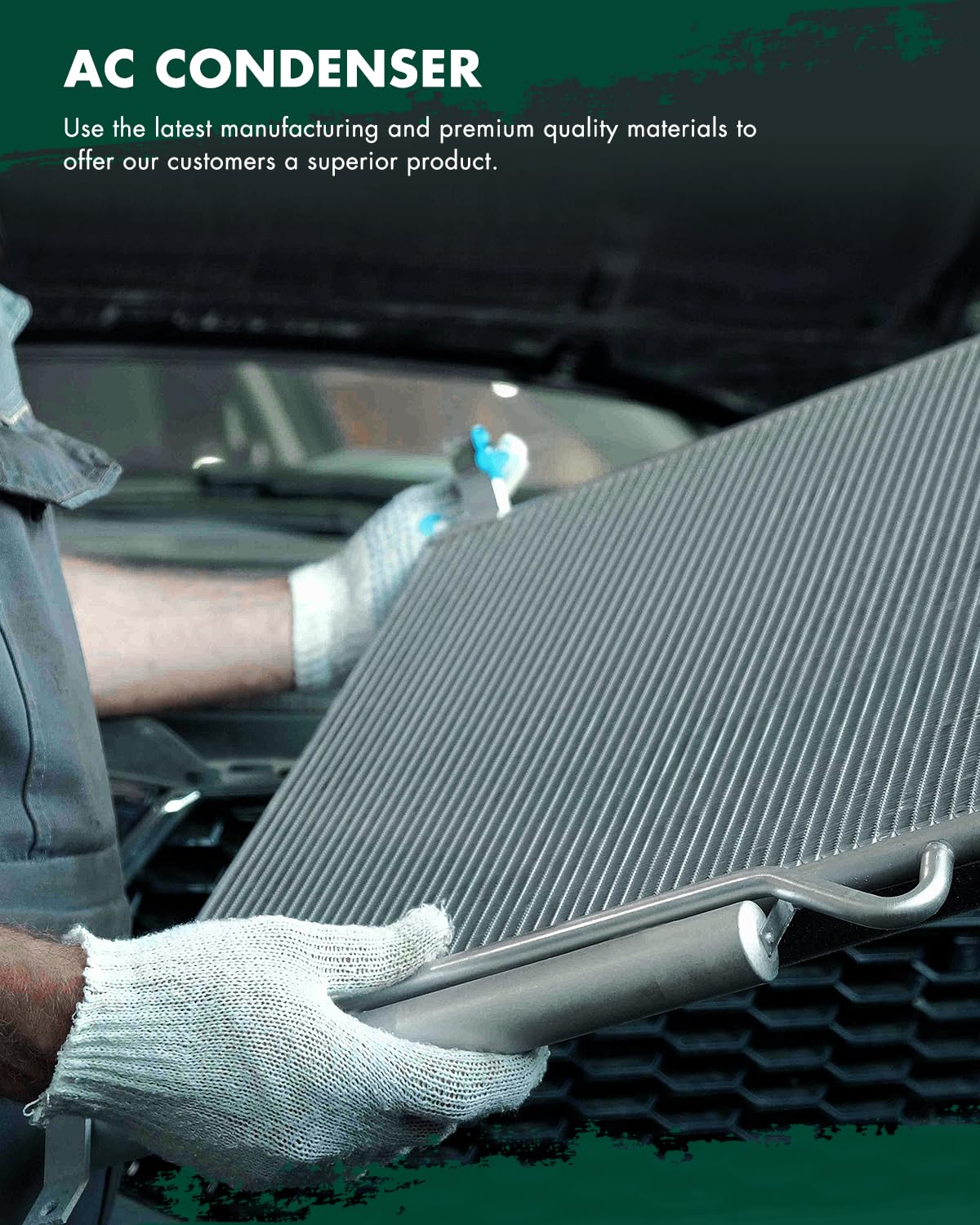 SCITOO Condenser Air Conditioning Compatible with Ford Mustang 2015 2016 2017 2018 2019 2020 2021 3.7L 5.0L 5.2L, Replace# FR3Z1