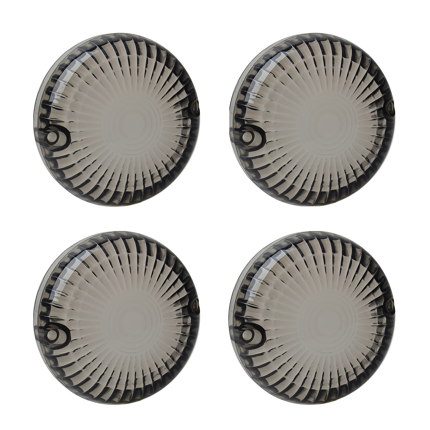 Nthreeauto 4Pcs Smoked Turn Signals Lens Cover Front Rear Lenses Compatible With Yamaha V-Star V-Max Virago 250 650 750 Road Roy