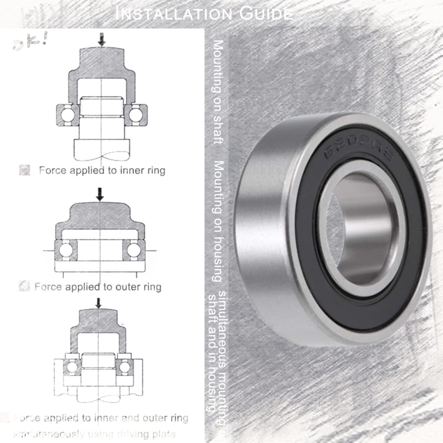 Front and Rear Wheel Bearing Set fit Coleman Powersports CT200U, CT200U-EX Trail 200 Mini Bike, Baja MB165 MB200 Mini Bikes Part