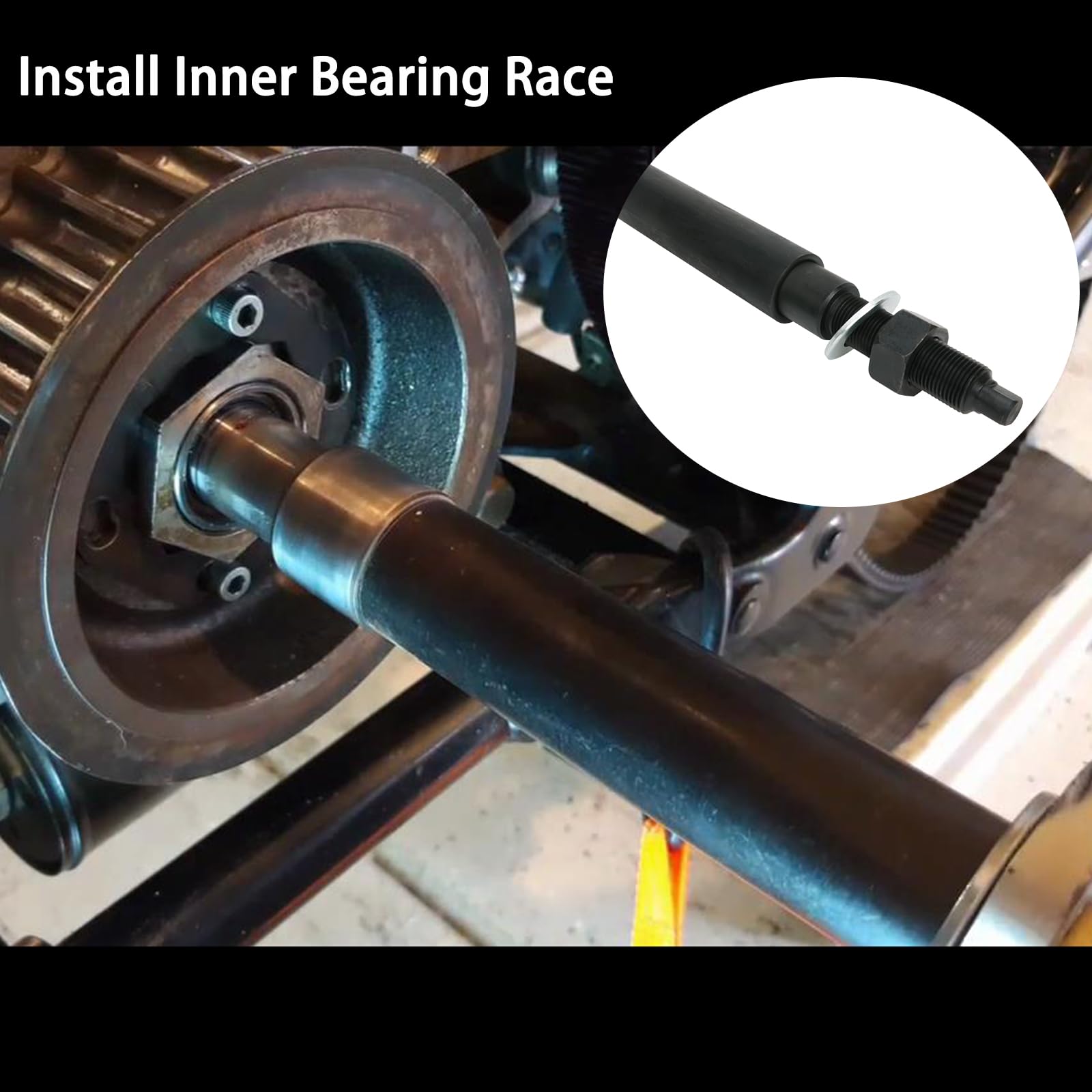 Reluxgo Transmission Mainshaft Inner Bearing Race Tool Installer Puller For Harley Davidson Big Twin 5 And 6 Speed 1984-Present # 34902-84, Harley Bearing Removal Installation Motorcycle Tool Kit