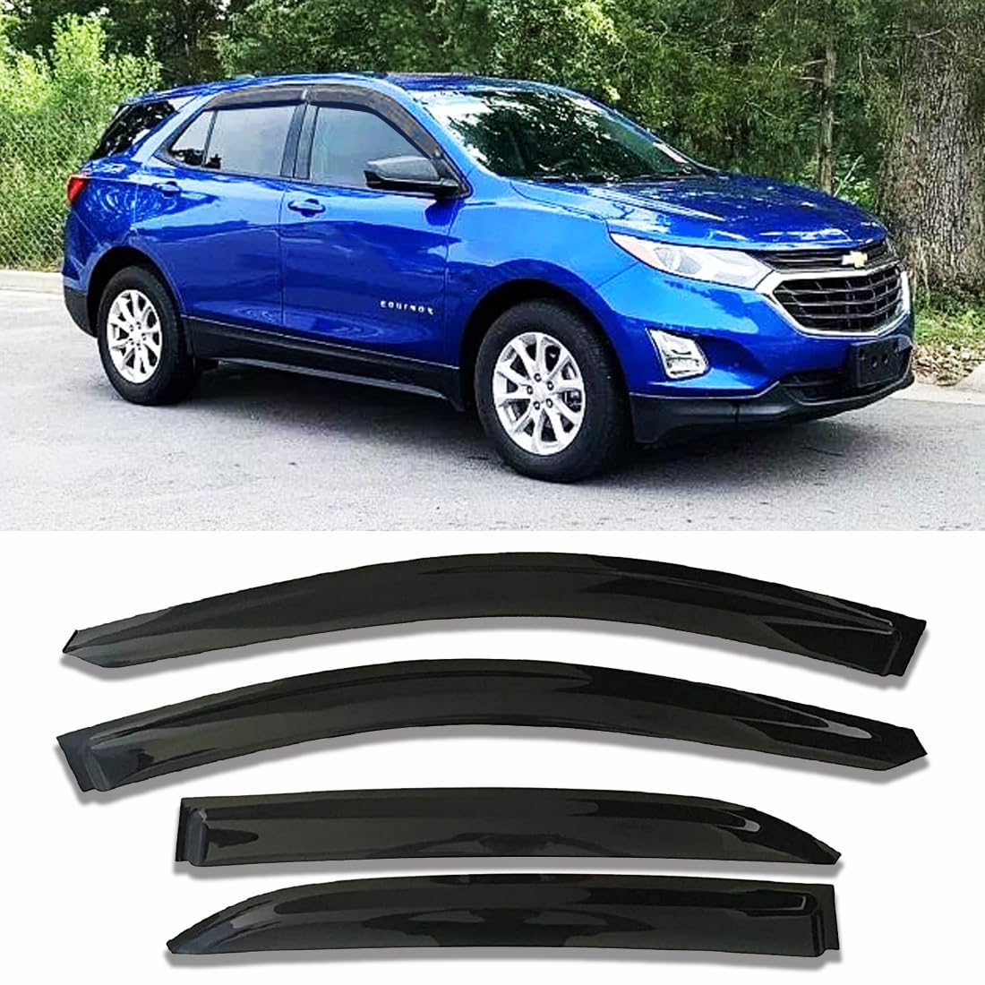 Side Window Visors Rain Guards Vent Deflectors For Chevrolet Equinox 2018 2019 2020 2021 2022 2023 2024 Window Vents Shield Sun