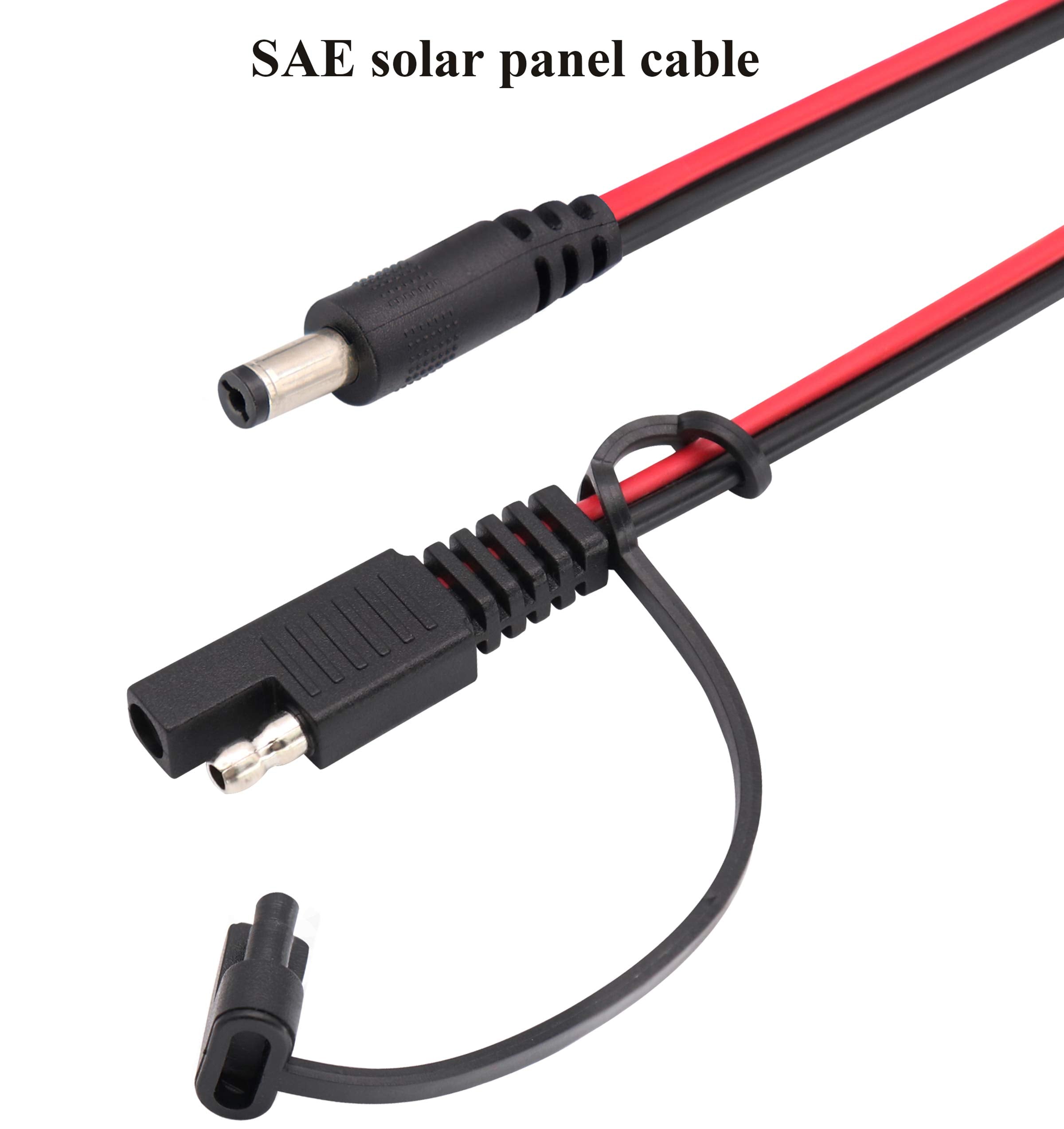 Aaotokk Dc To Sae Connectors Cable Sae Plug To Dc 5.5Mm X 2.1Mm Male Adapters Cables For Automotive Rv Solar Panel Solar Battery