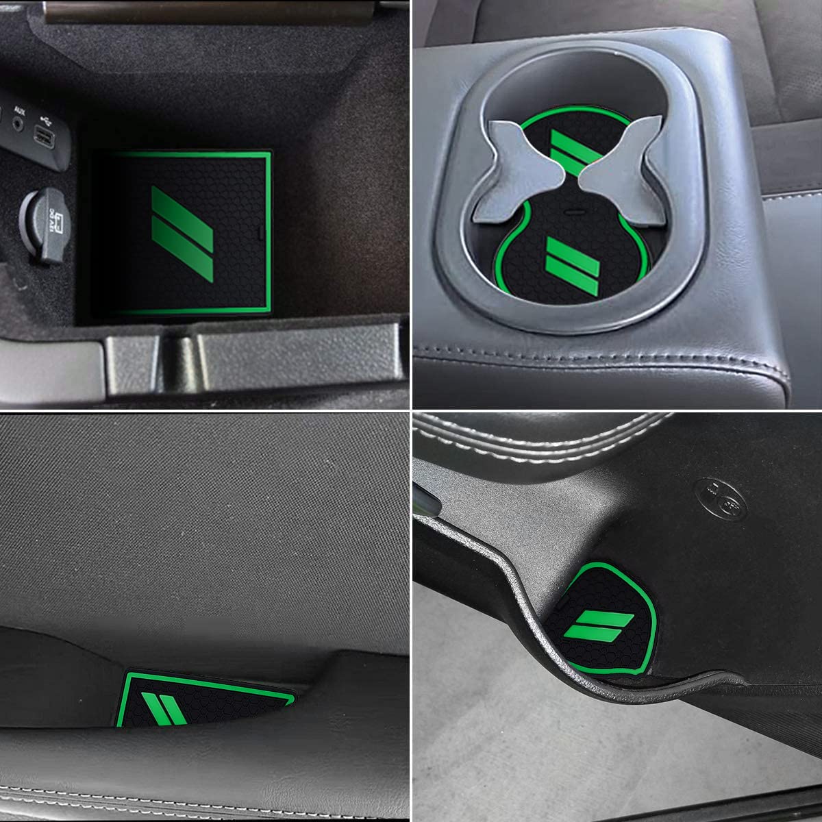 Auprite Anti Dust Mats For Dodge Challenger Accessories 2015-2022, Custom Fits Cup Holder Liners Mats Door Pocket Center Console