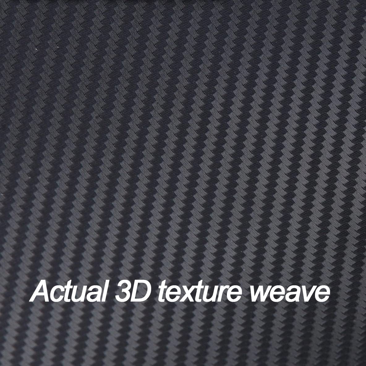 Lzlrun 3D Black Carbon Fiber Vinyl Wrap Roll With Air Release - Outdoor Rated For Automotive Use - 5Ft X 10Ft