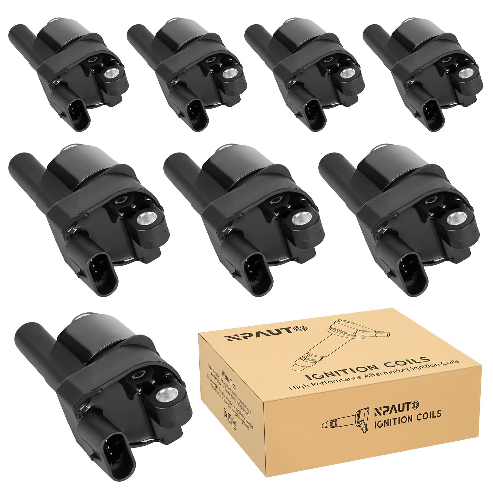 Round Ignition Coil Pack Compatible with V8 4.8 5.3 6.0 Chevy Silverado Tahoe Trailblazer Avalanche Express Cadillac Escalade GM