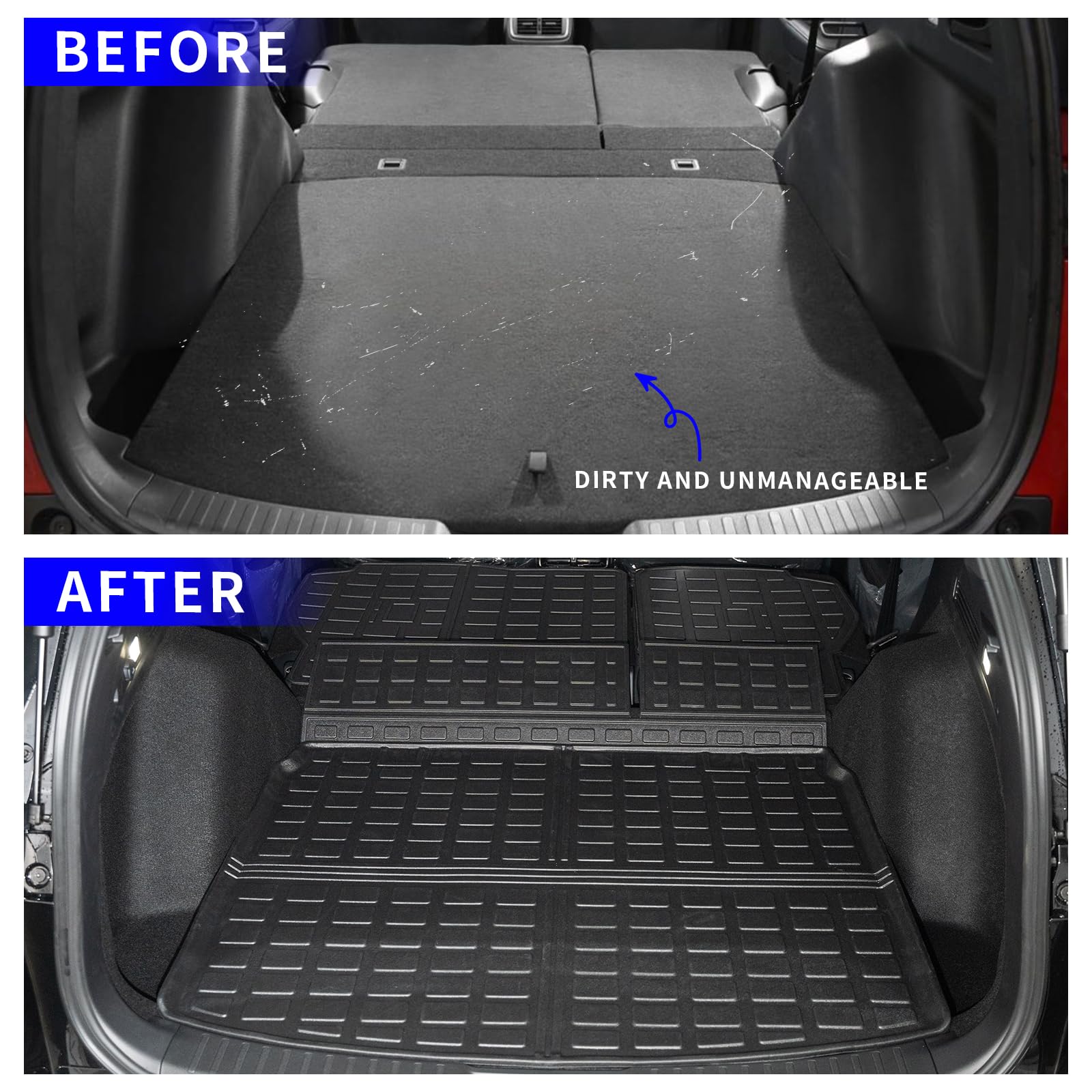 Rongtaod Cargo Mat for 2023-2026 Honda CR-V (Including Hybrid) - Trunk & Backseat Protector, Fits Upper Deck, Durable Accessories